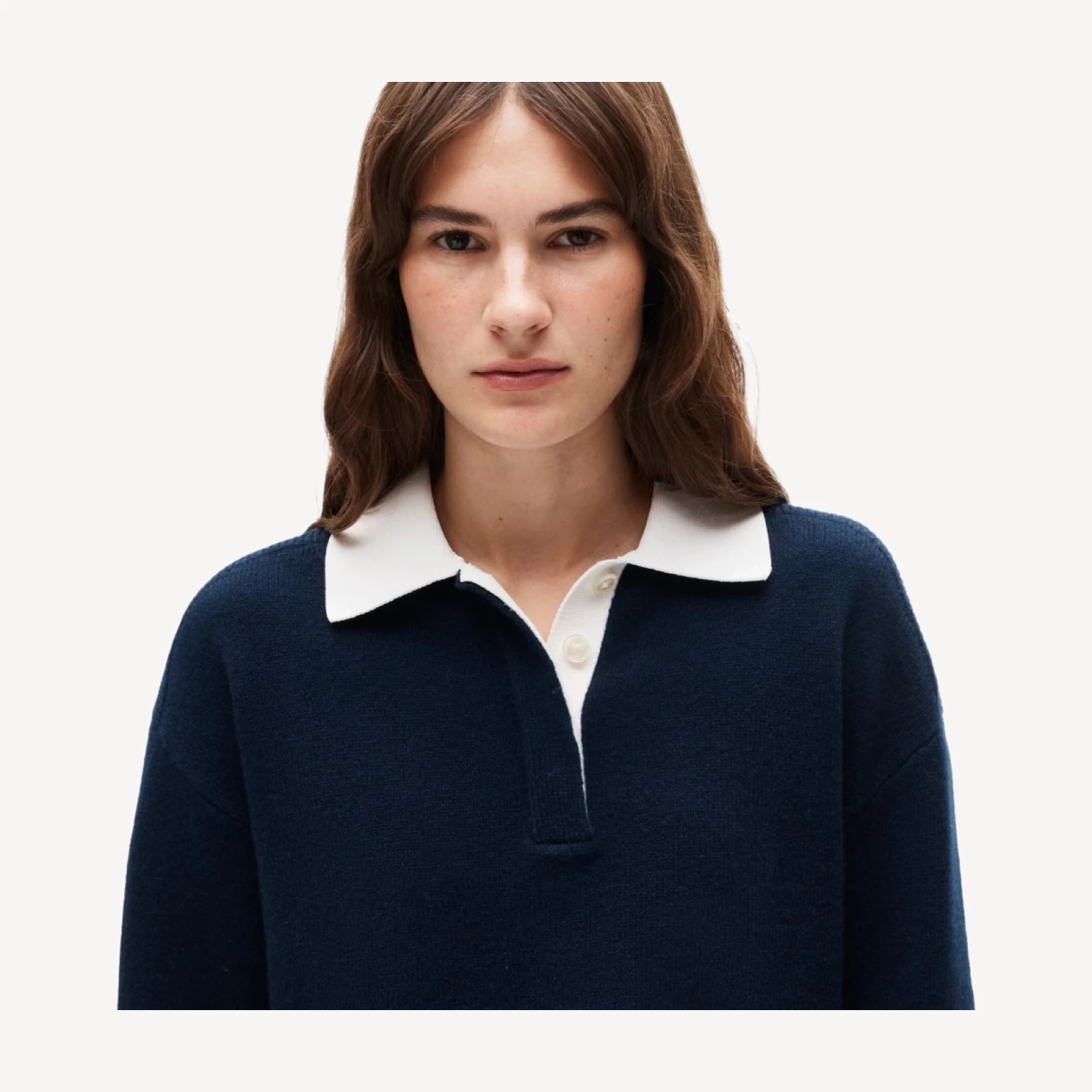 Relaxed sweater-polo in vintage wool