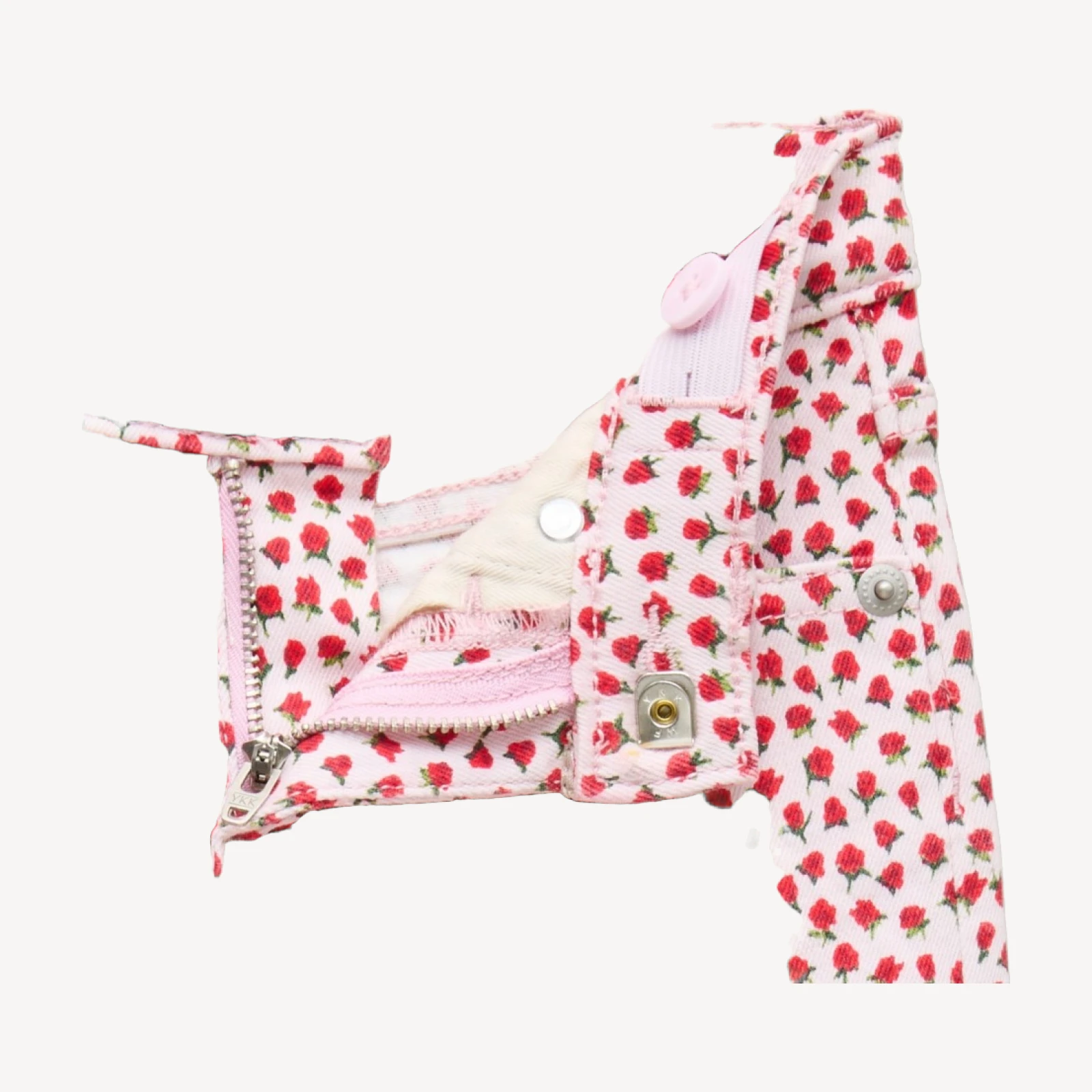 Girls' relaxed wide-leg jean in rosette print