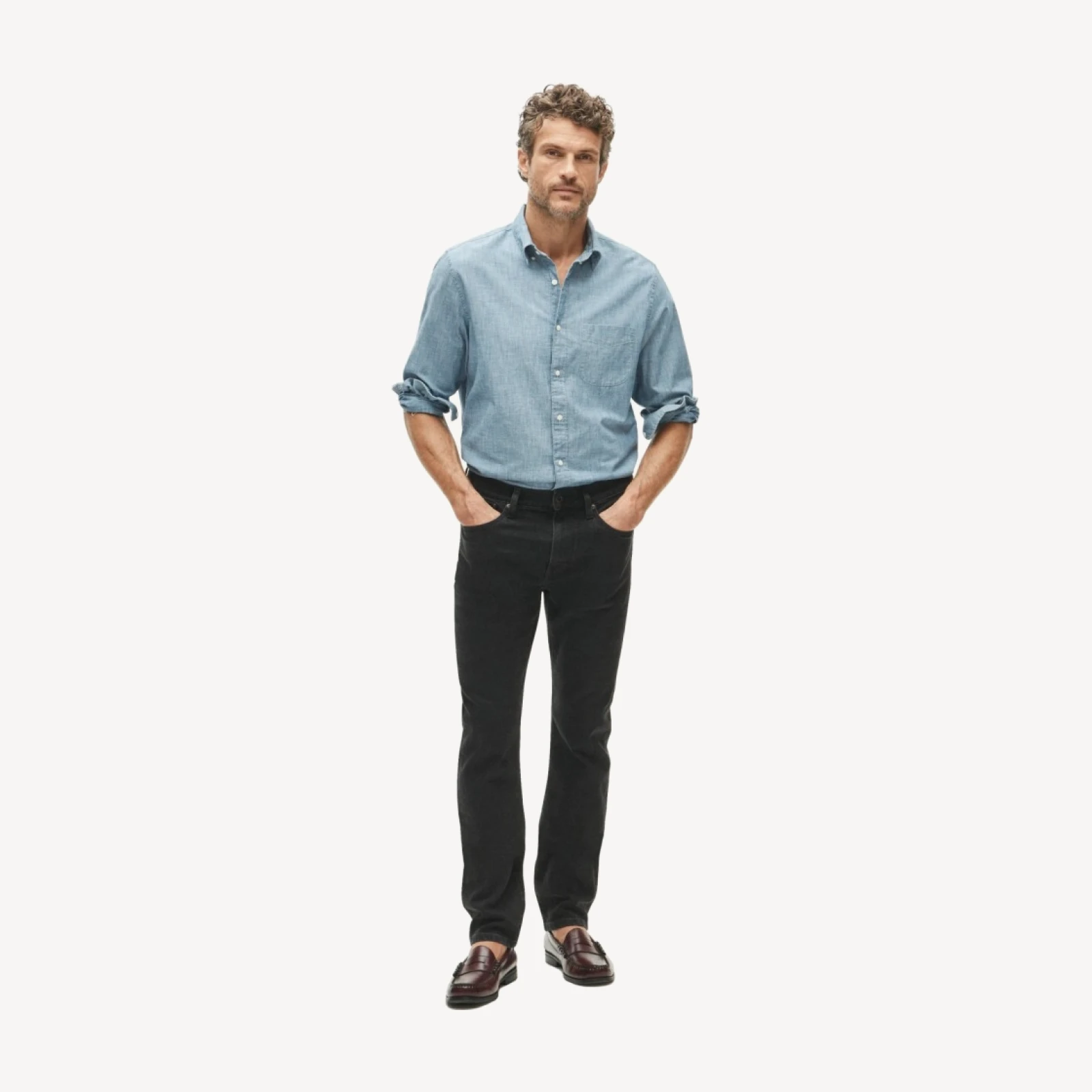 770™ Straight-fit stretch jean in black wash