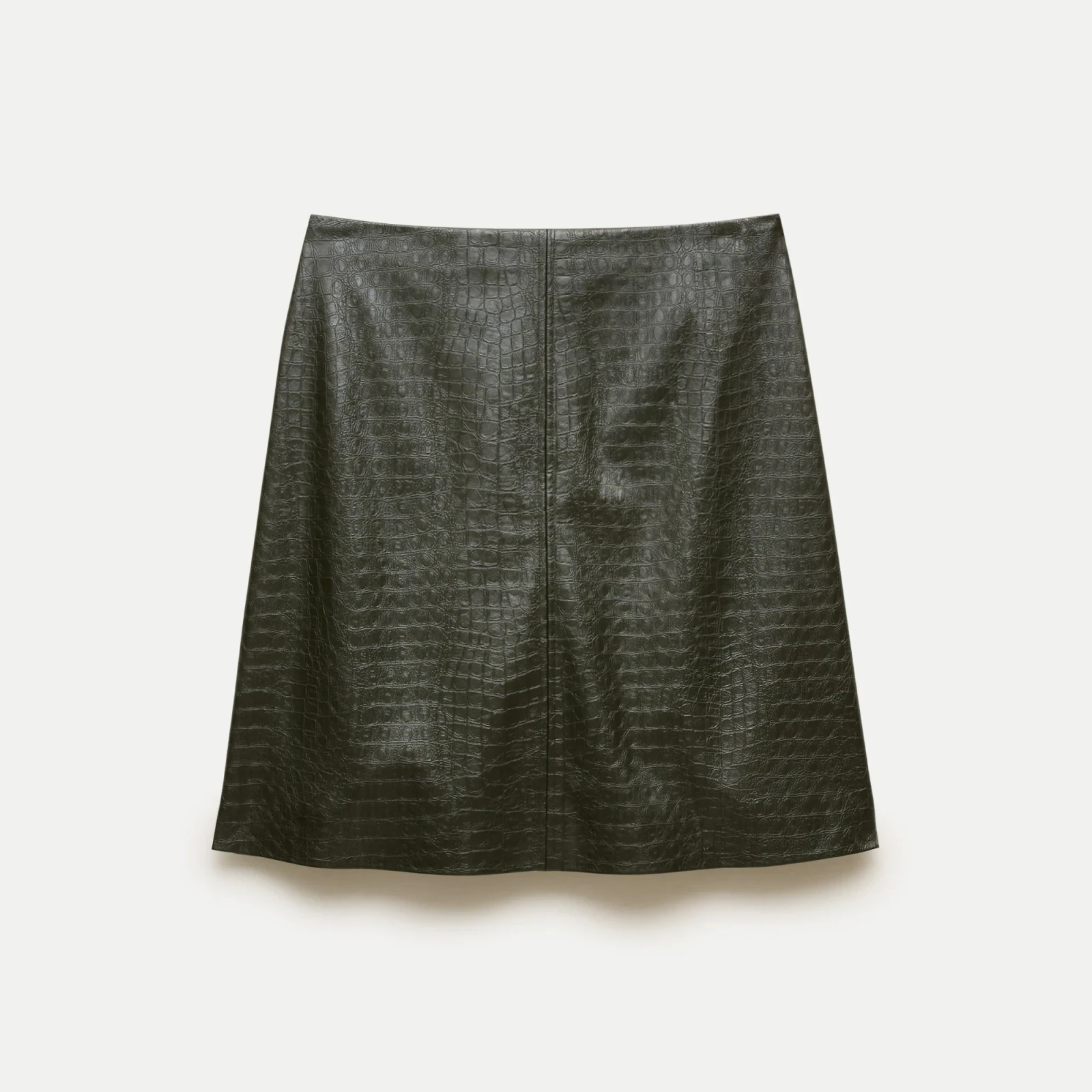 Fairfax skirt in croc-embossed faux leather