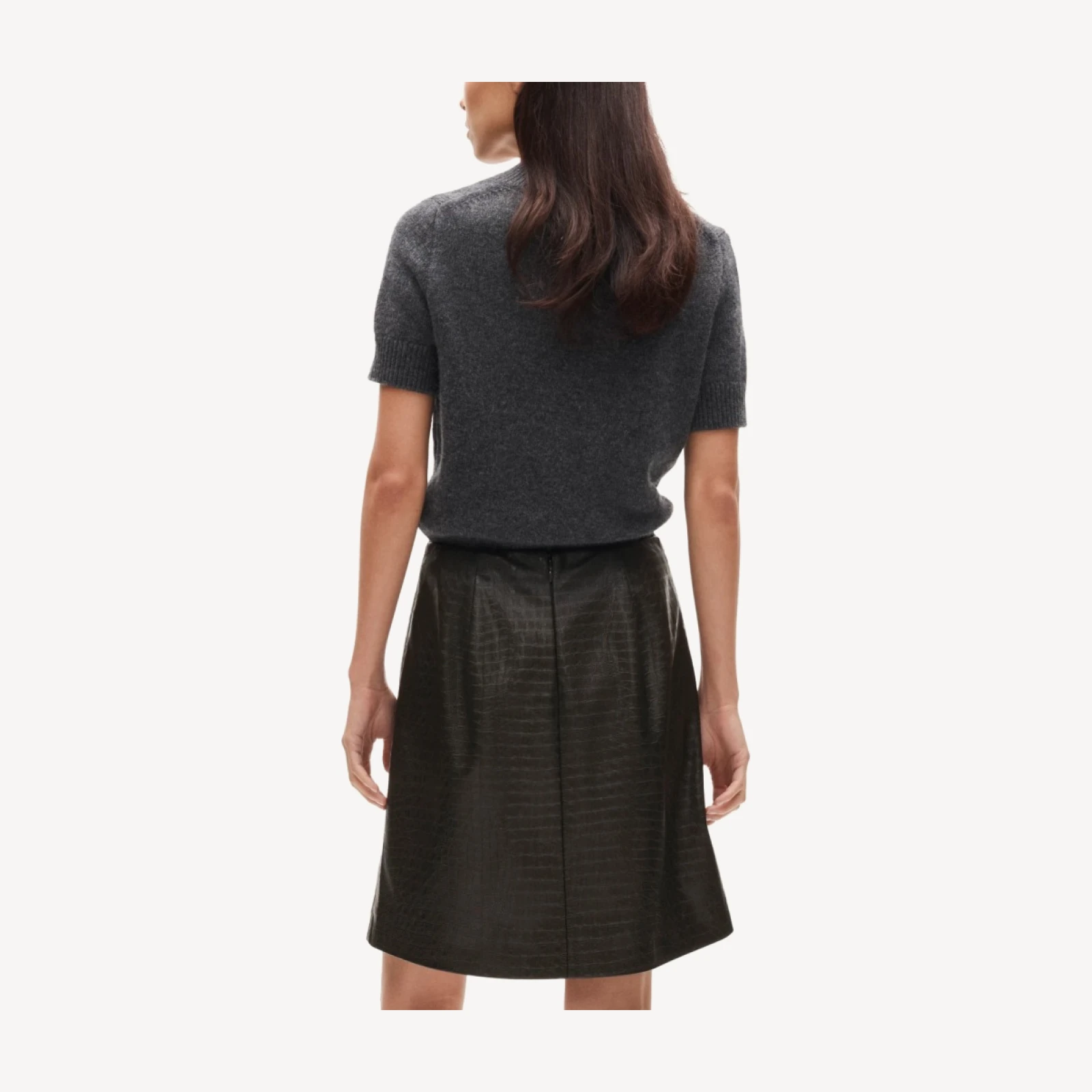 Fairfax skirt in croc-embossed faux leather