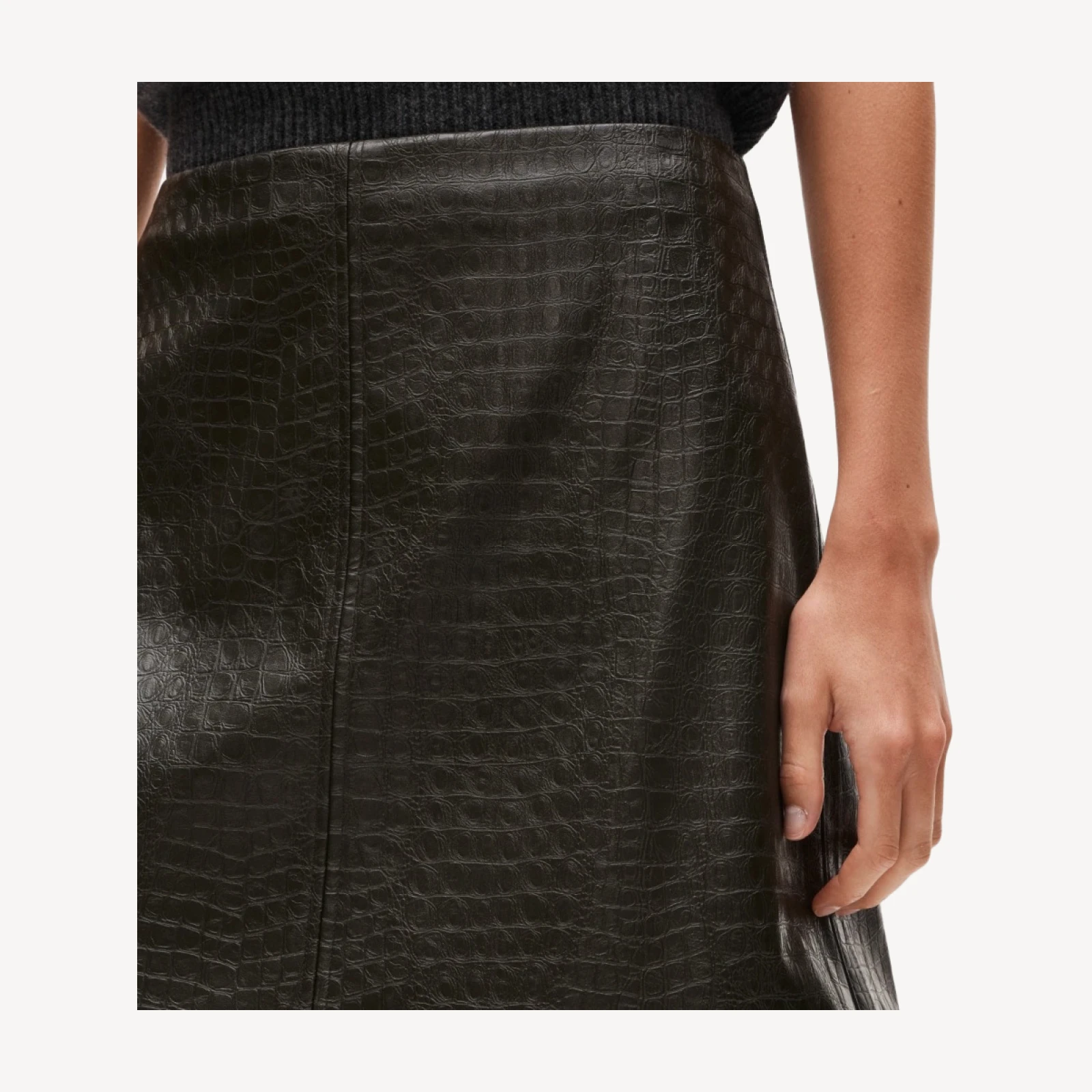 Fairfax skirt in croc-embossed faux leather