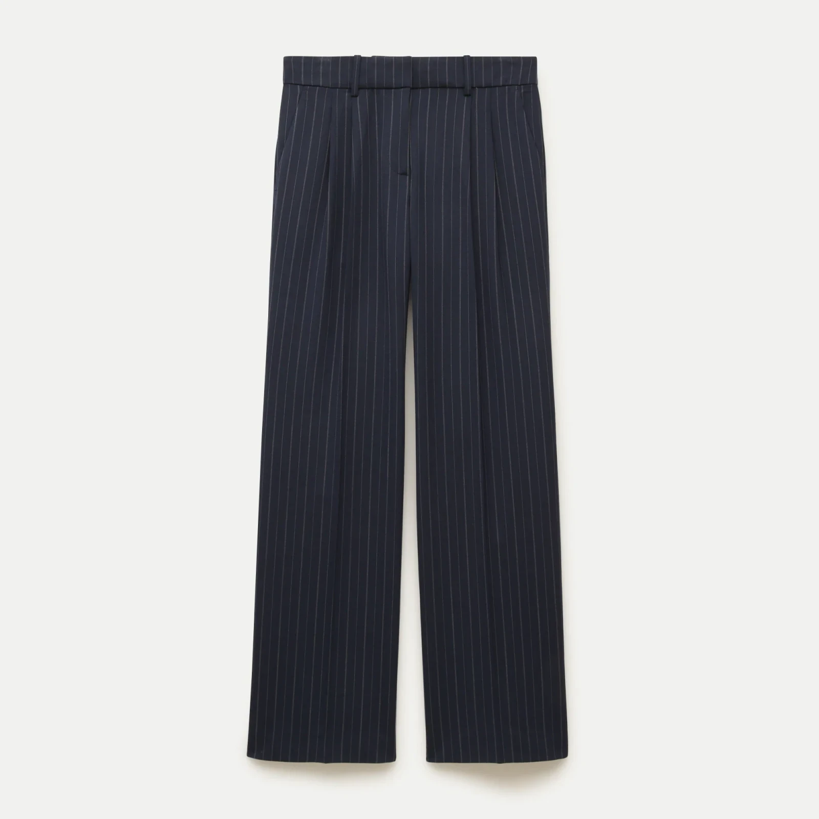 Essential trouser in striped lightspun wool blend