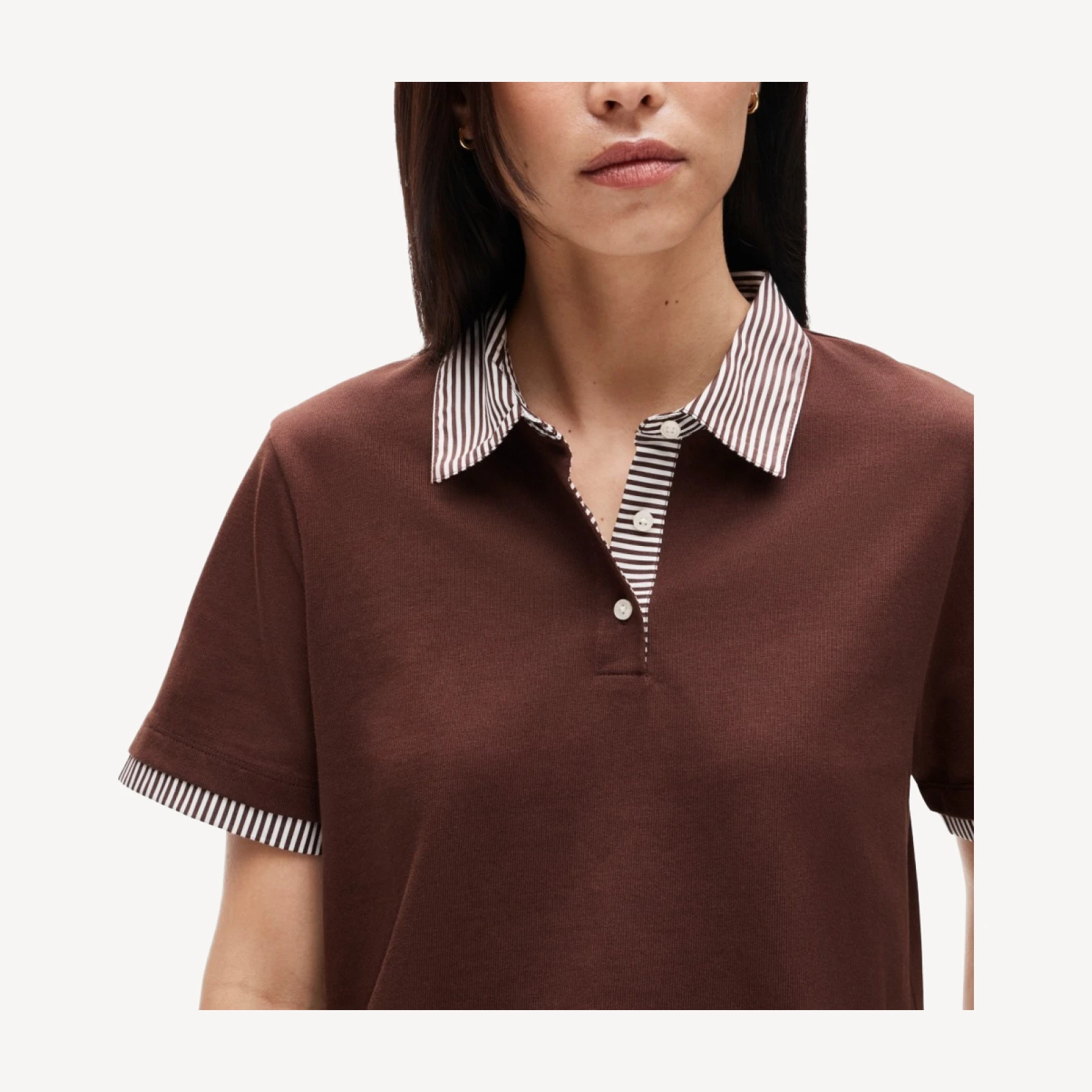 Poplin-collar polo in mariner cotton