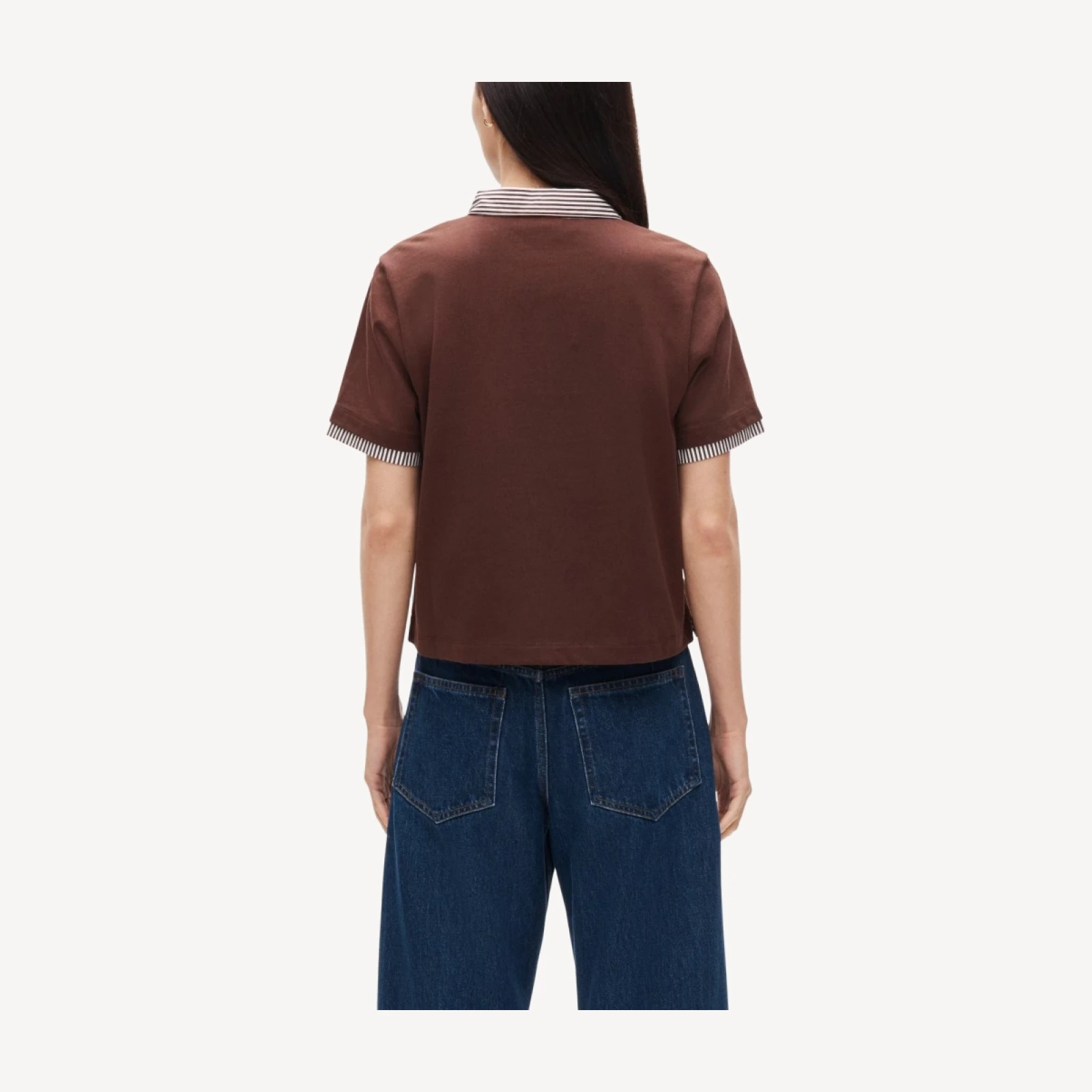 Poplin-collar polo in mariner cotton