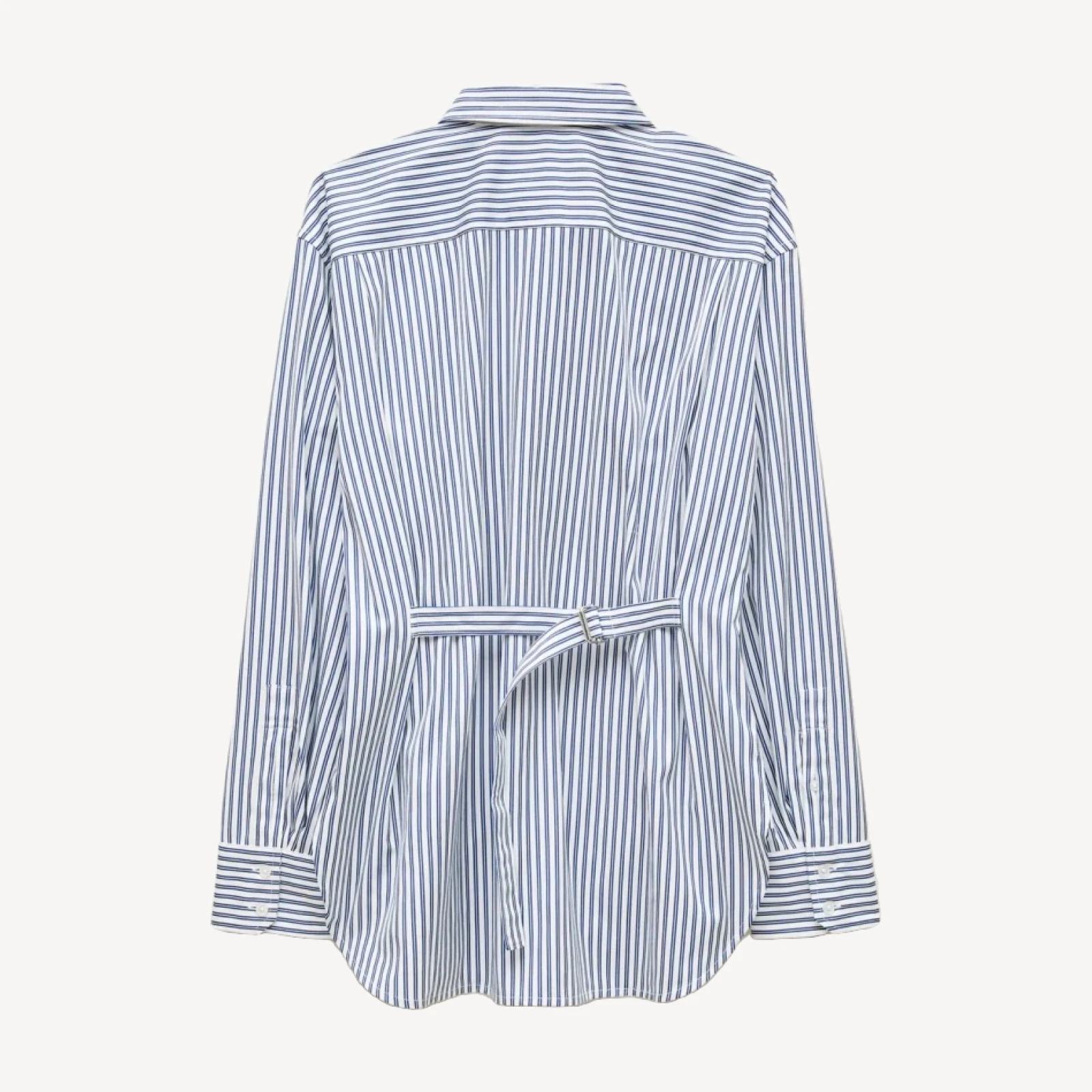 Cinched button-up shirt in Greenwich poplin