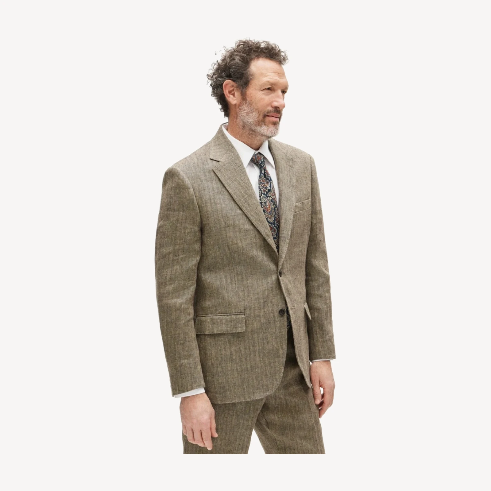 Crosby Classic-fit suit jacket in linen herringbone twill