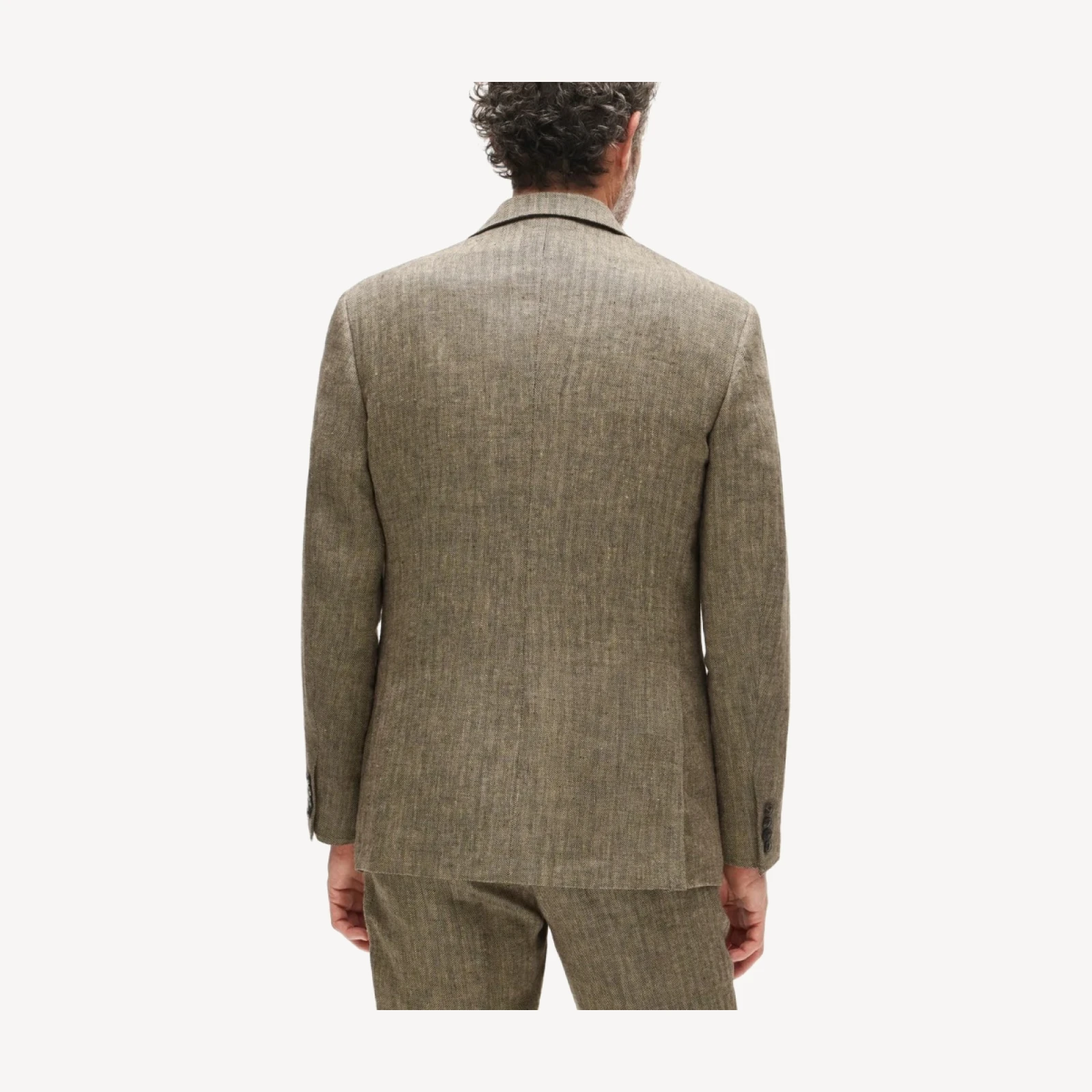 Crosby Classic-fit suit jacket in linen herringbone twill