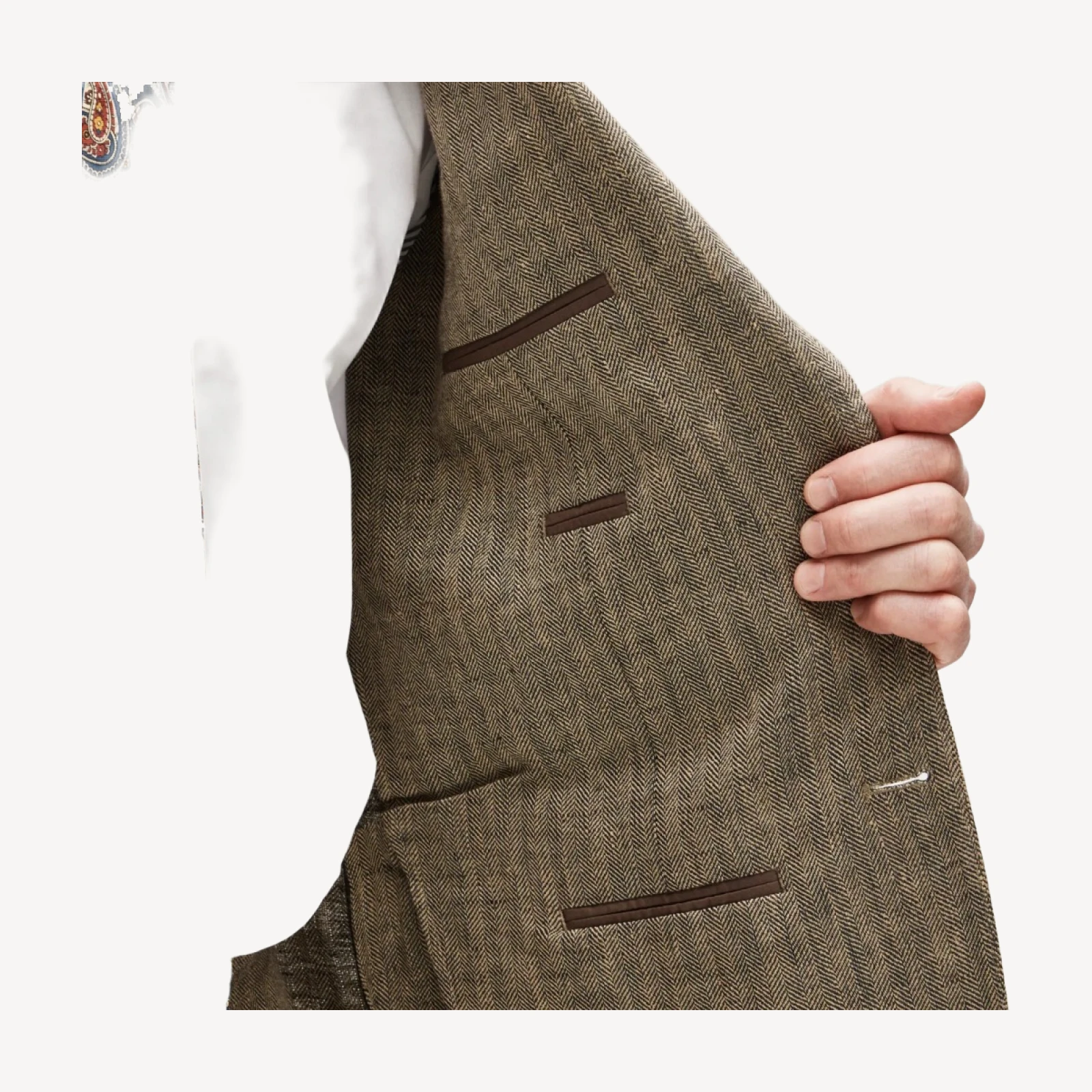 Crosby Classic-fit suit jacket in linen herringbone twill