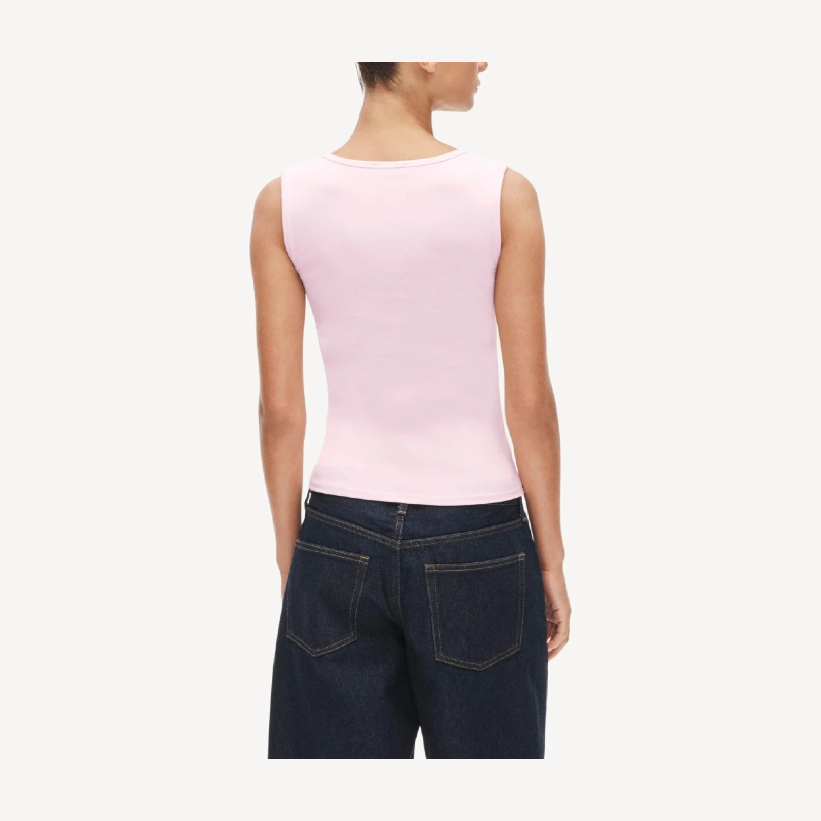 Refined rib scoopneck tank top