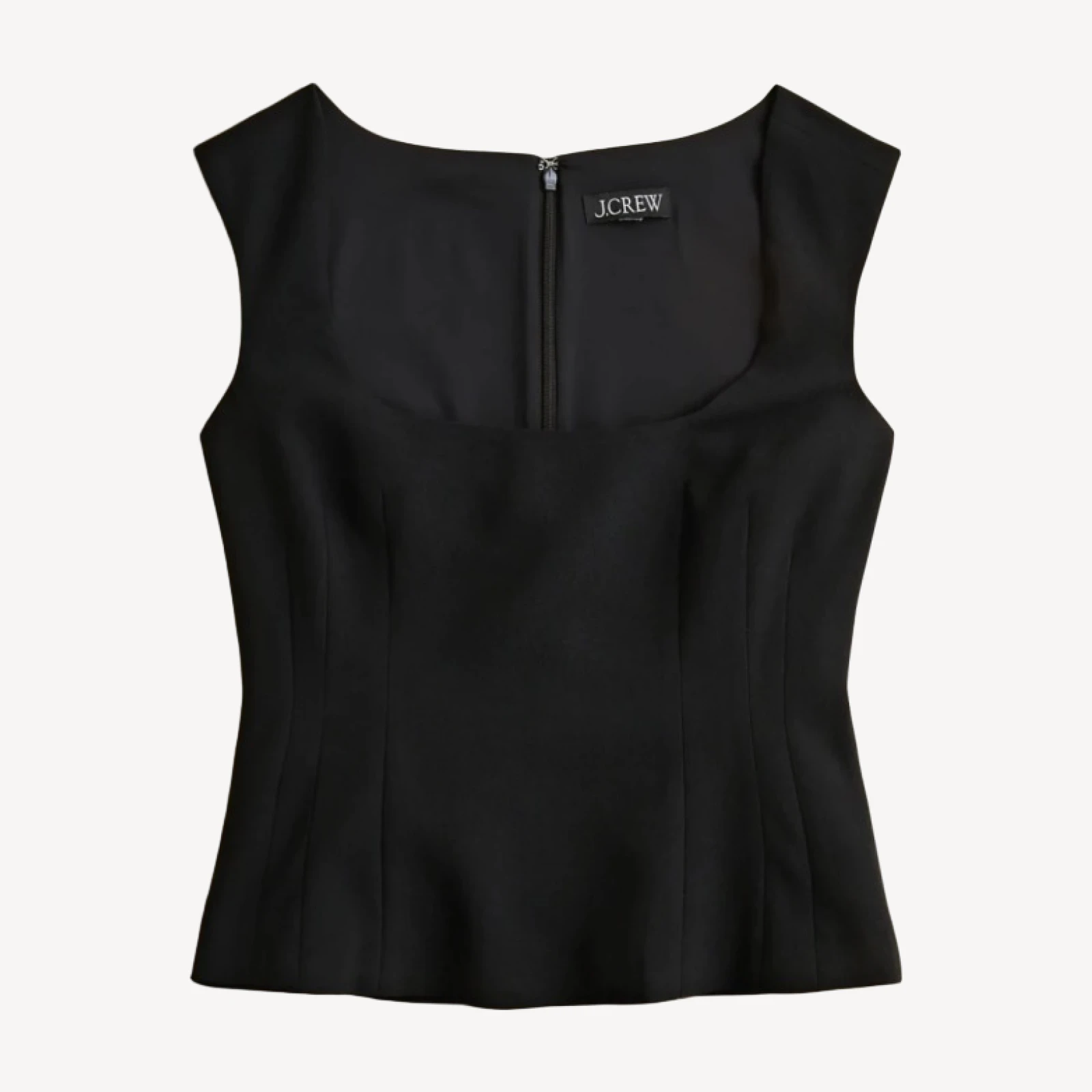 Wide scoopneck tank top in city crepe