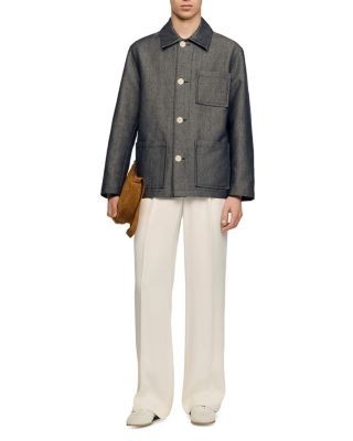 Sandro Denim Effect Worker Jacket