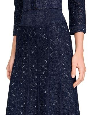 Sandro Rhinestone Knit Maxi Skirt