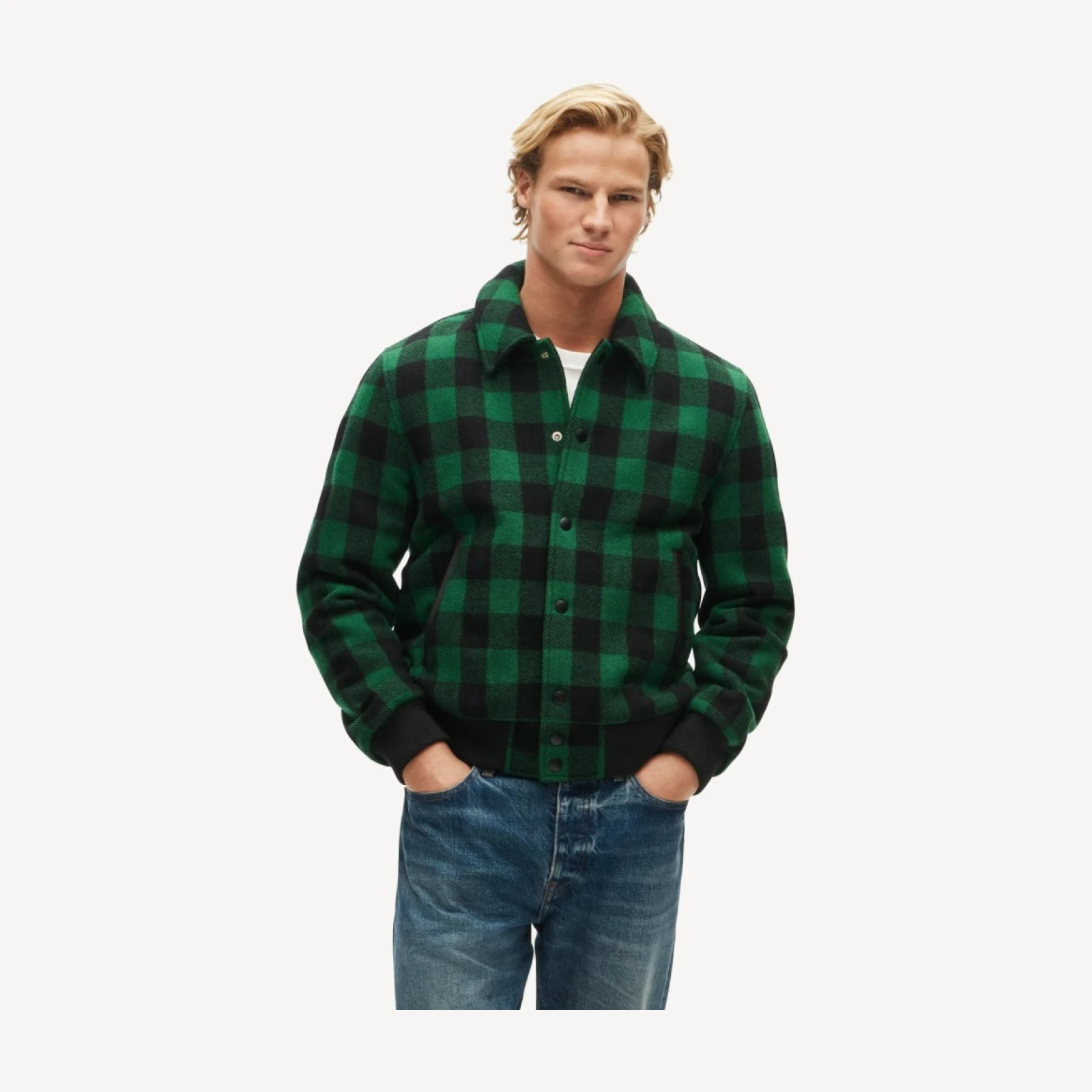 Wallace & Barnes wool jacket in buffalo plaid