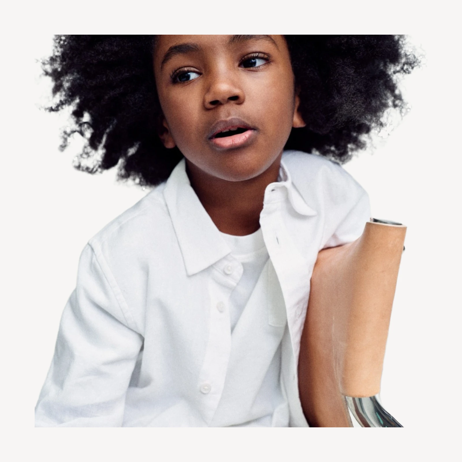 Kids' button-down linen-blend shirt