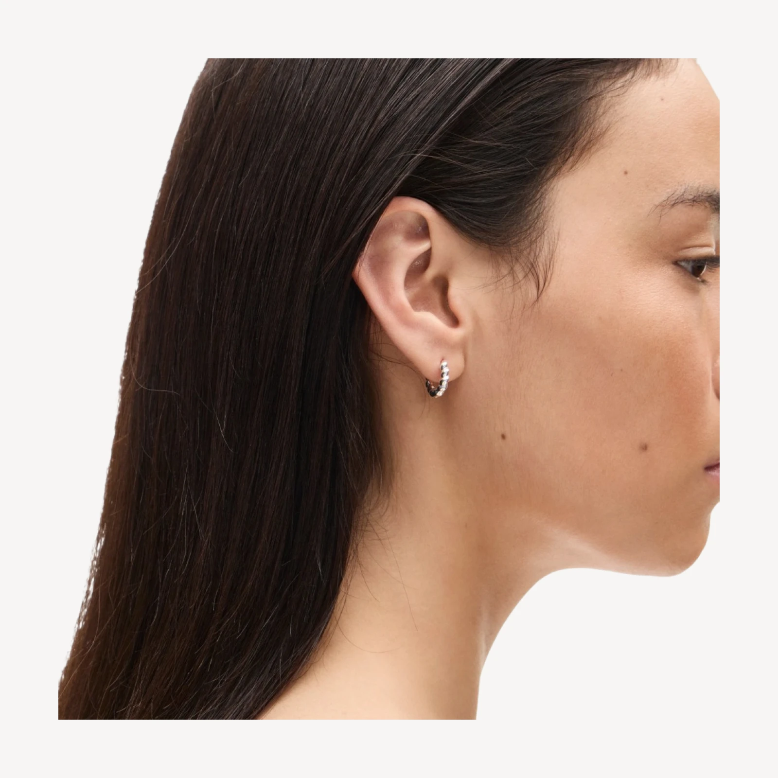 Mini metallic twist huggie earrings