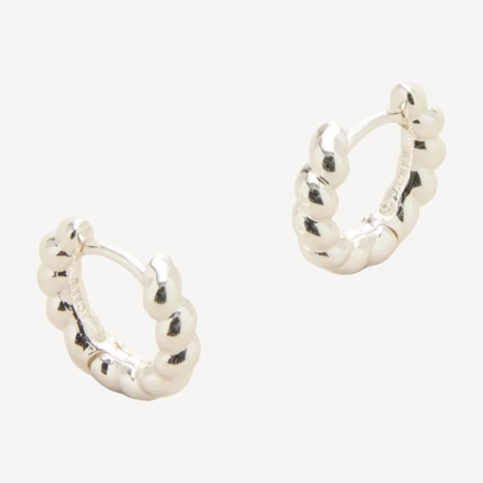 Mini metallic twist huggie earrings
