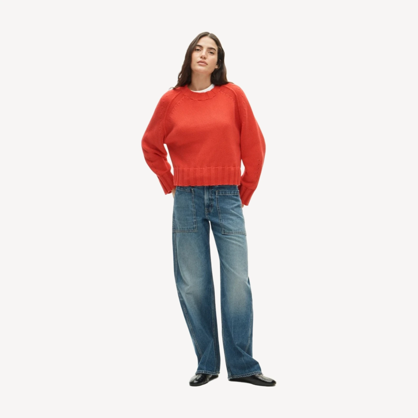 Zoe barrel jean with utility pockets