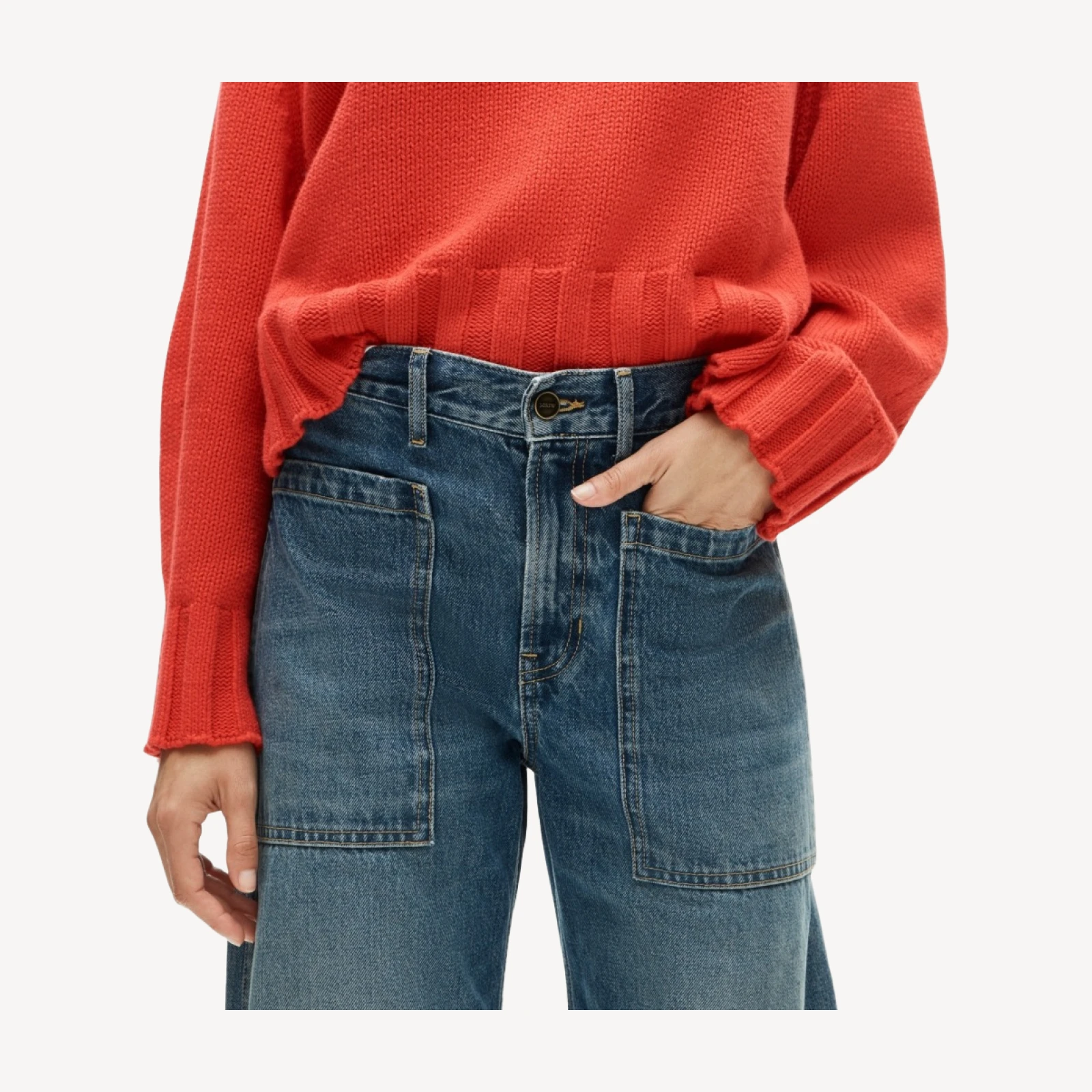 Zoe barrel jean with utility pockets