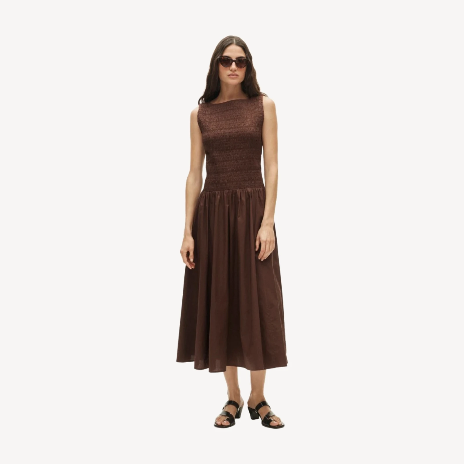 Lina smocked midi dress