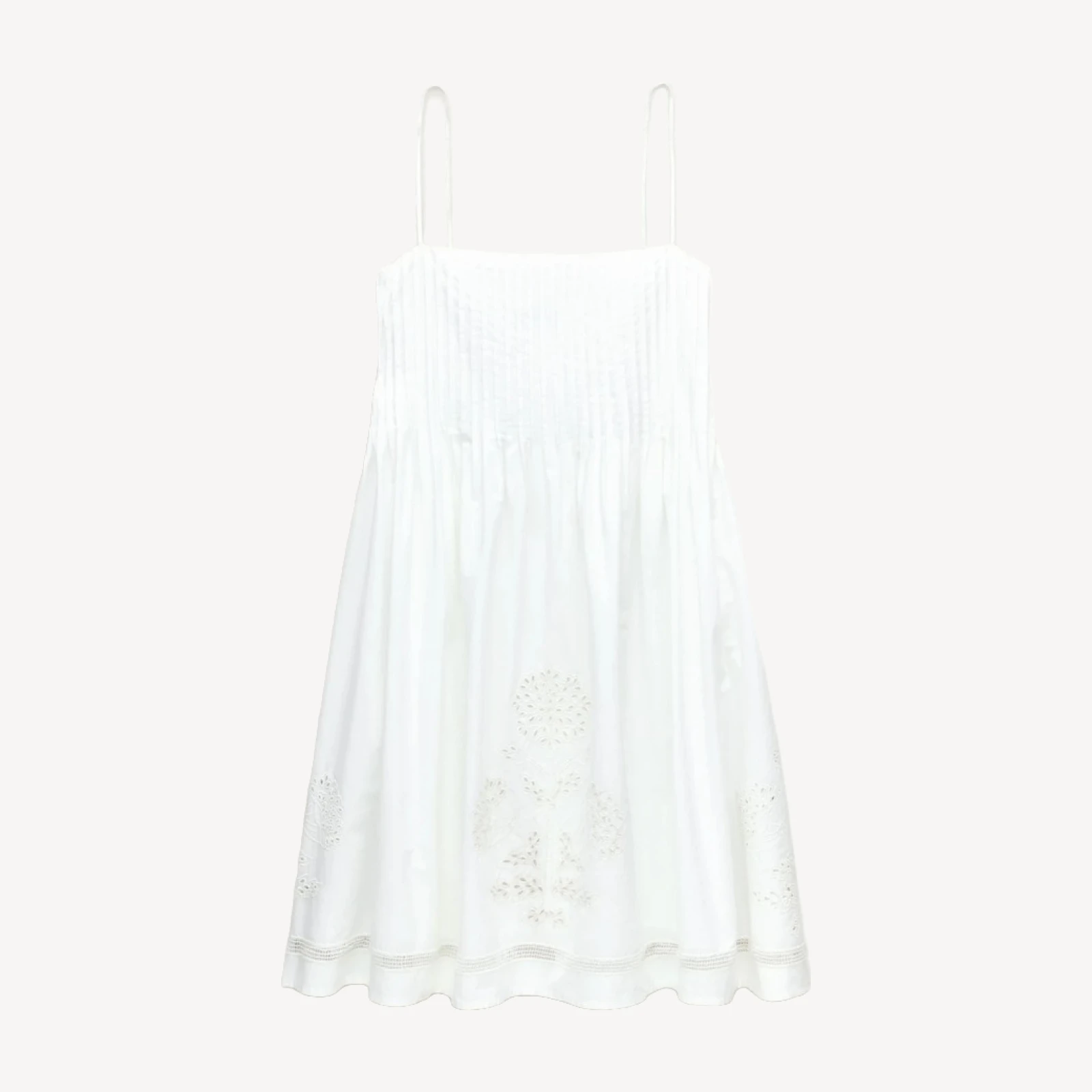 Pintuck mini dress in cotton poplin