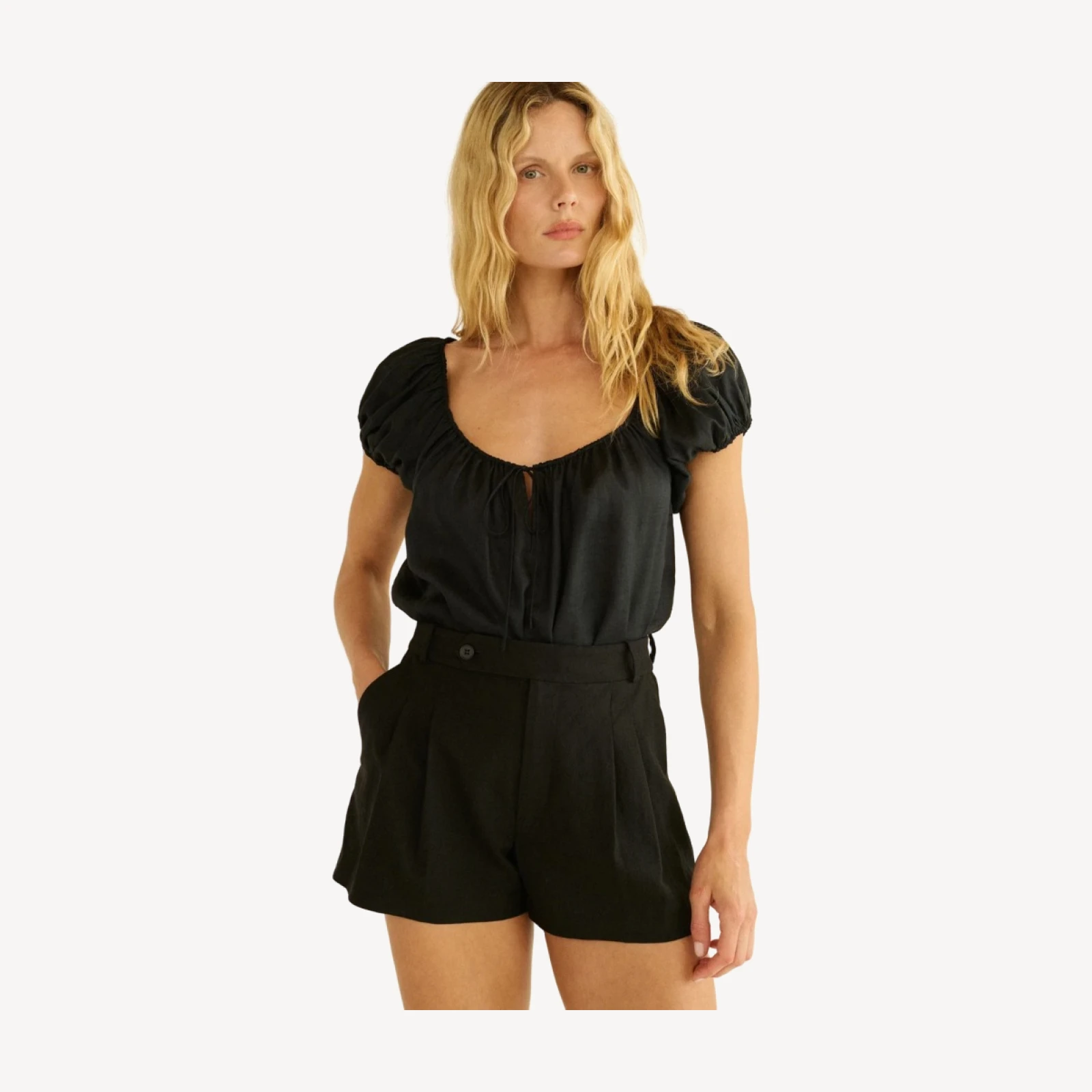 SOLINA TOP -- BLACK