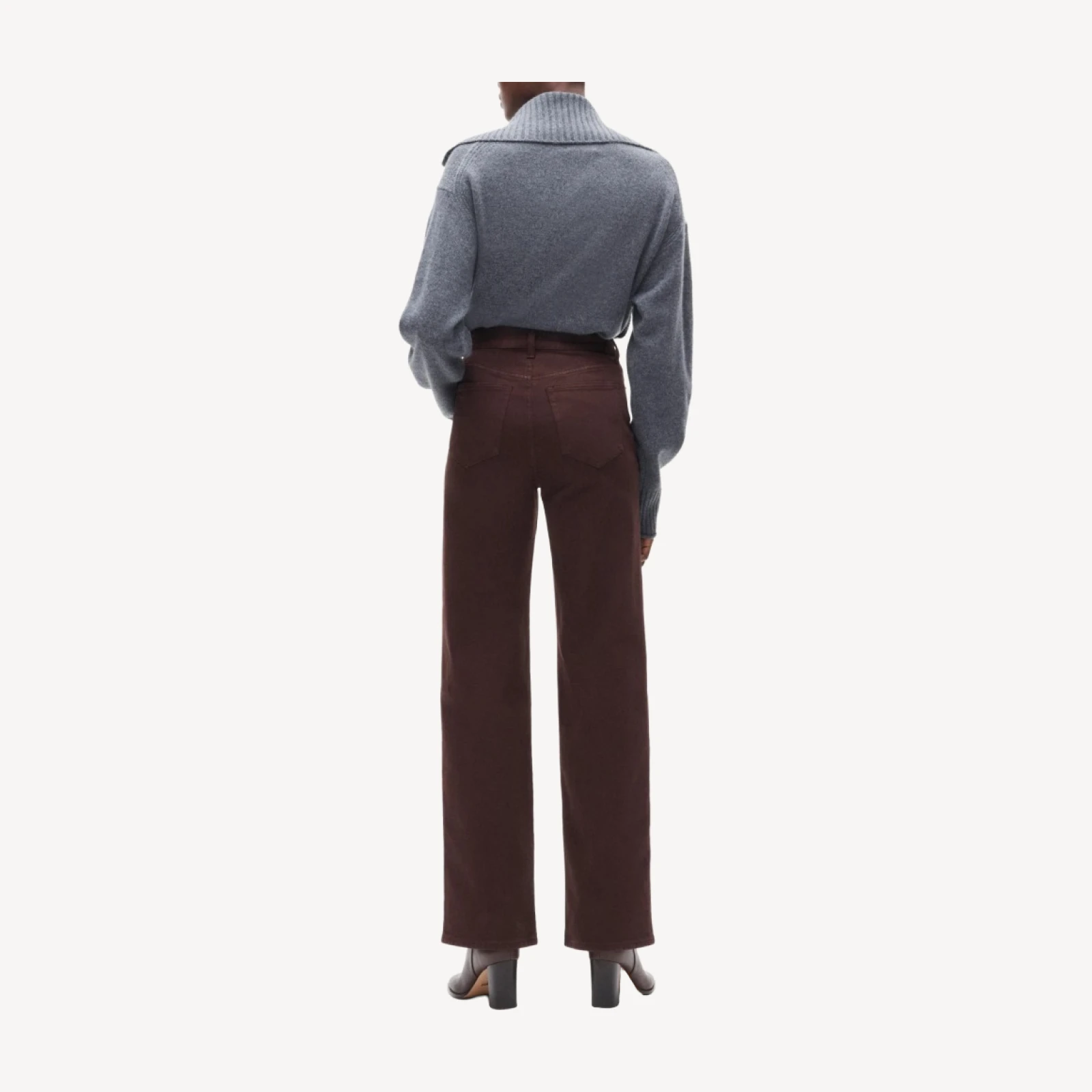 Full-length slim-wide jean in garment dye