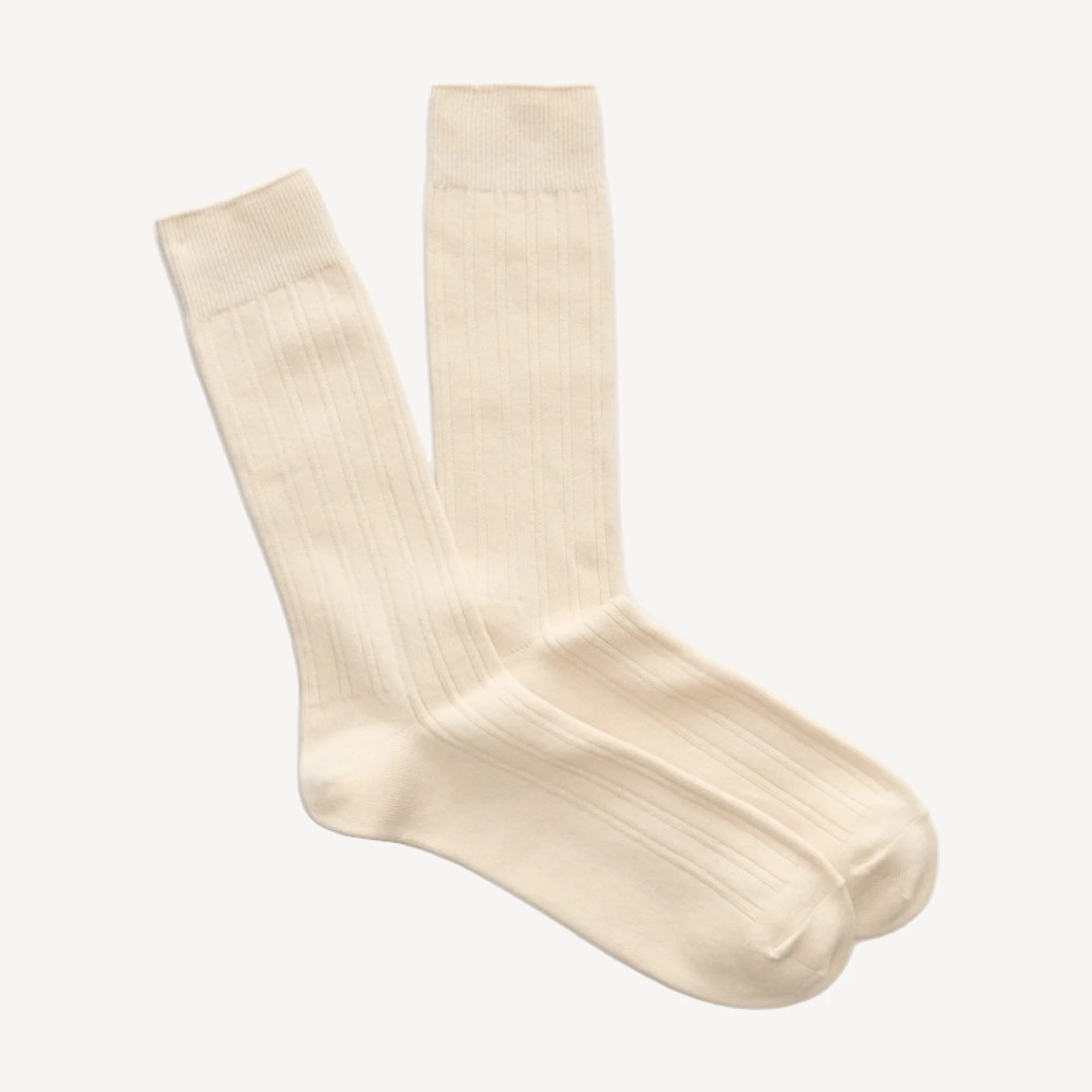 Ribbed cotton-blend socks