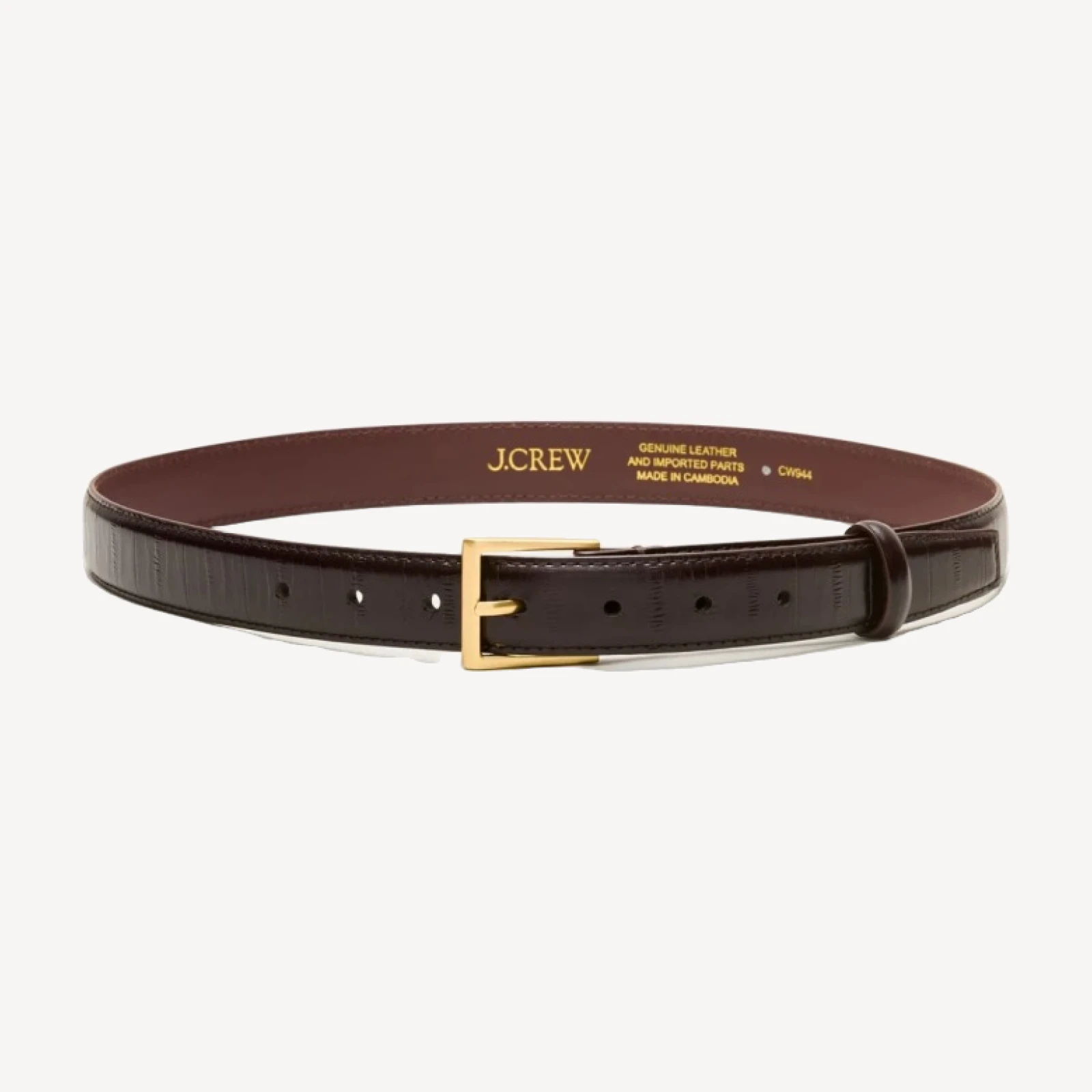 Berkeley belt in eel-embossed leather