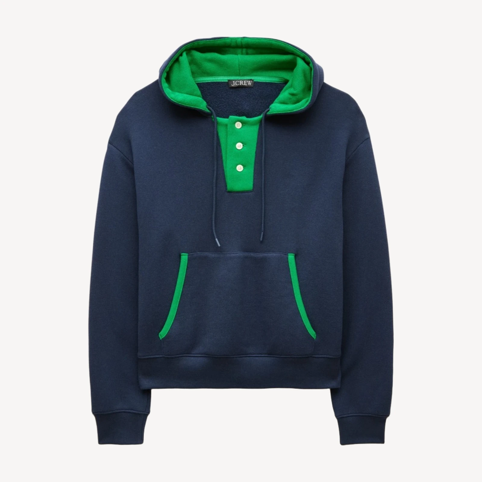Heritage terry contrast-trim hoodie