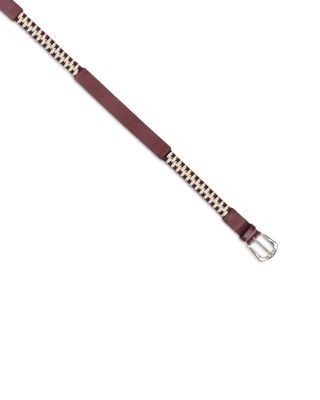 Sandro Women's Bordeaux Leather & Metal Loop Belt