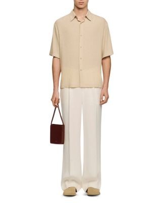 Sandro Pleated Shark Collar Shirt
