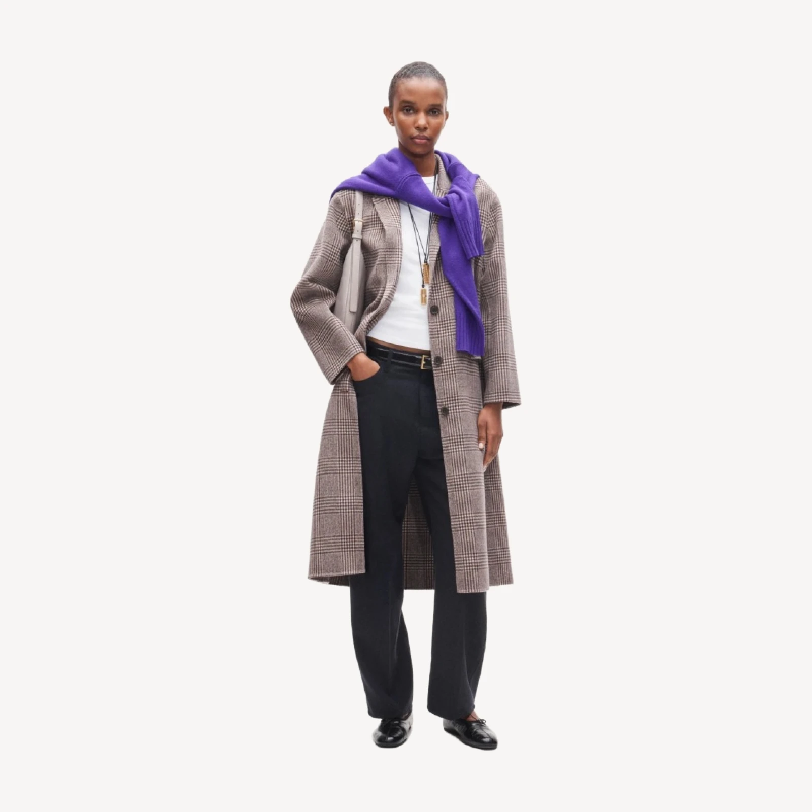 Chiara coat in plaid double faced