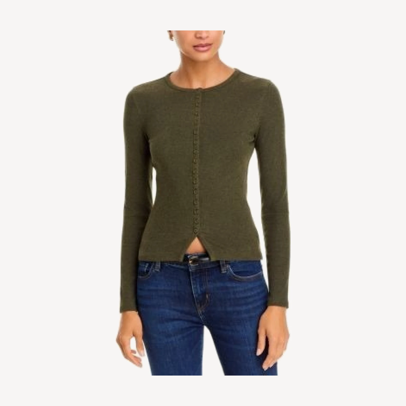 Frame The Rib Splay Cardigan Sweater