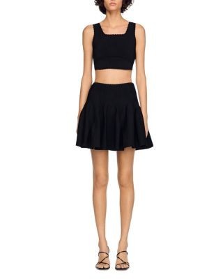 Sandro Deborah Cropped Decorative Knit Sweater