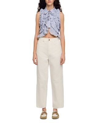 Sandro Ethan Barrel Jeans in White