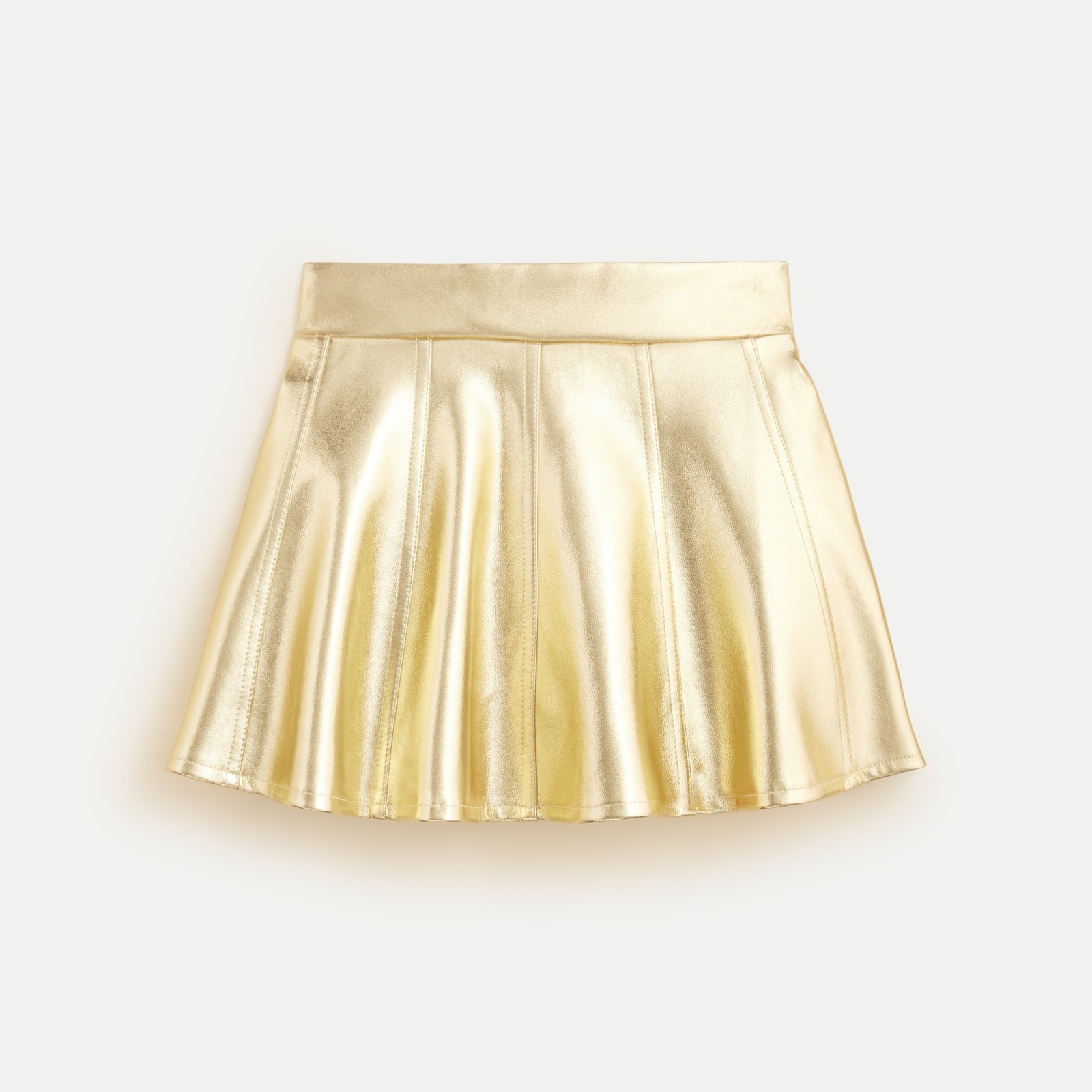 Girls' picture day skirt in faux metallic leather