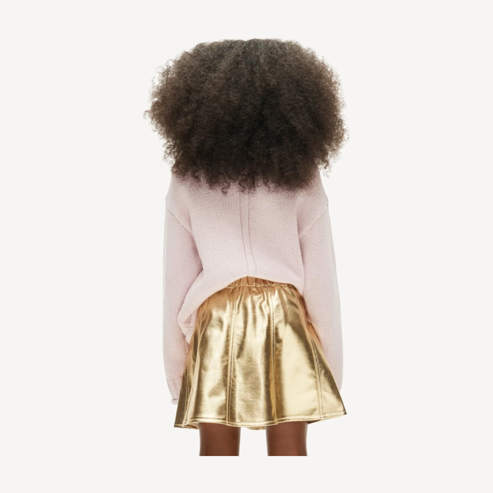 Girls' picture day skirt in faux metallic leather