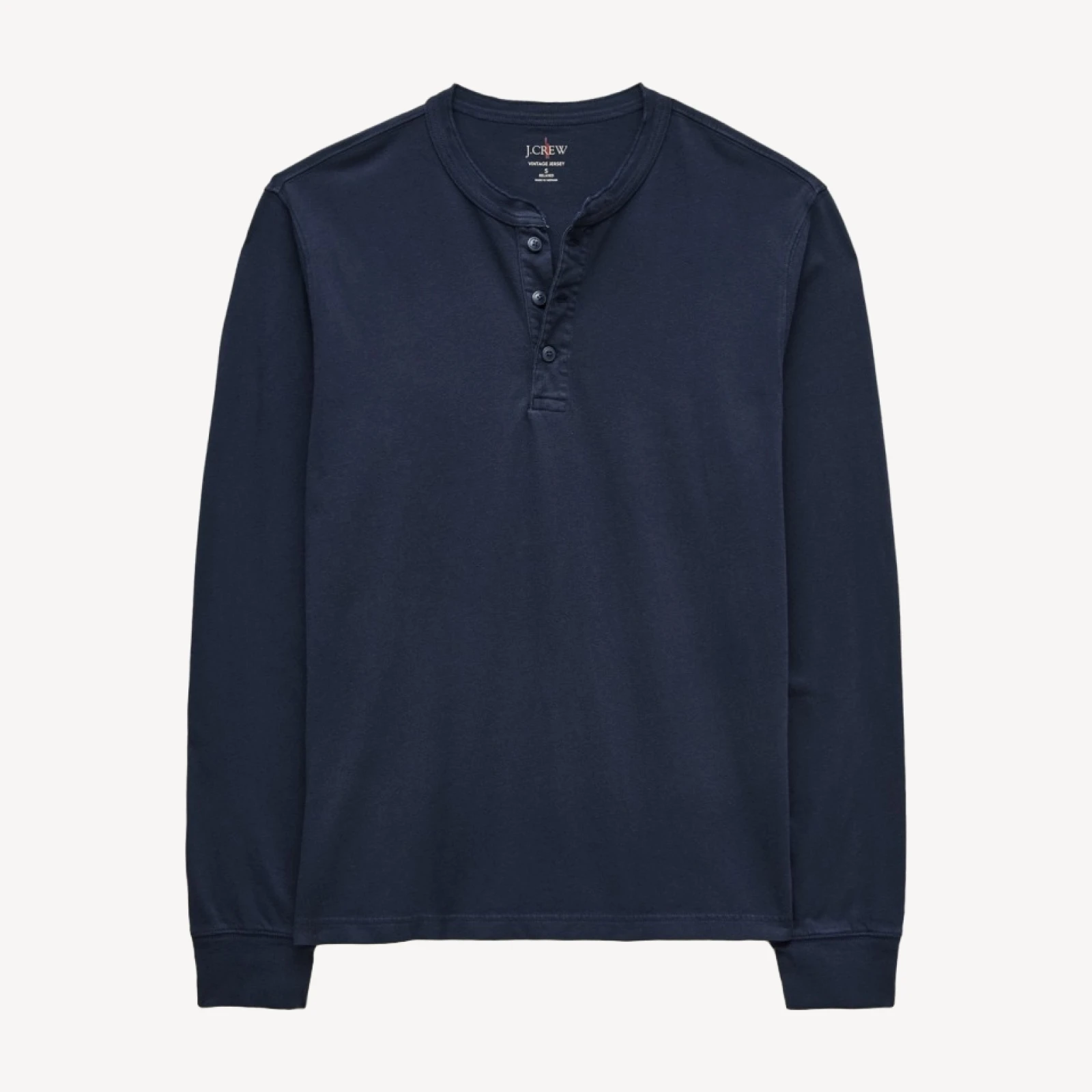 Vintage-wash cotton henley