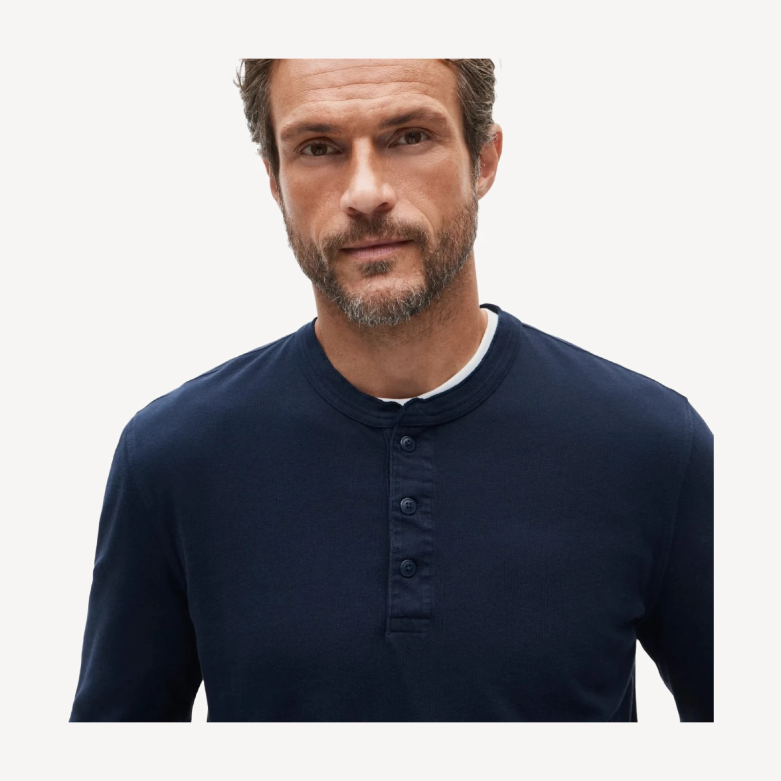 Vintage-wash cotton henley