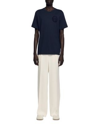 Sandro Cotton Crochet Flower Tee