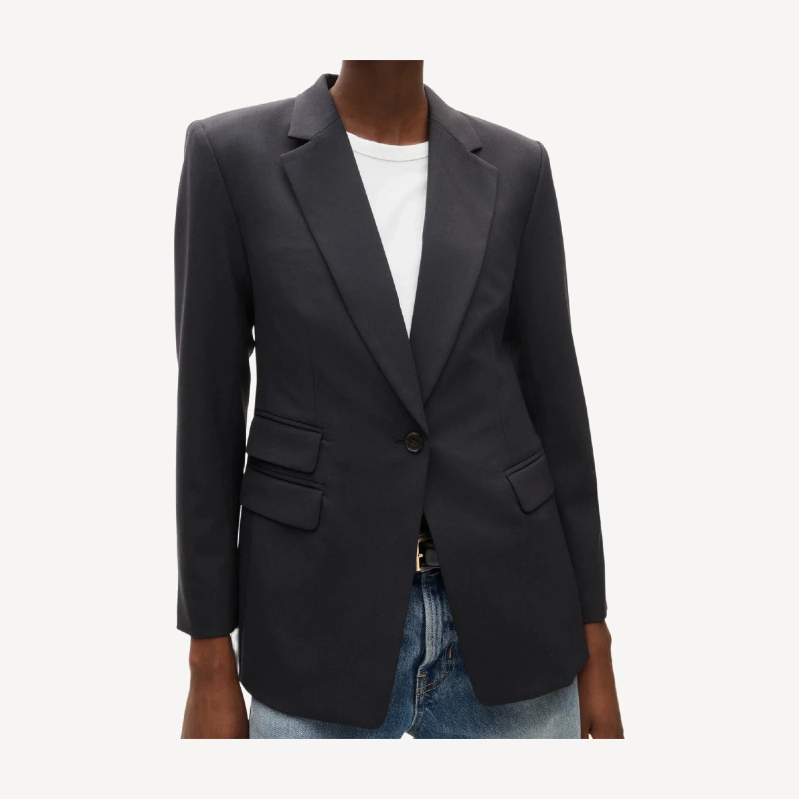 Single-button blazer in lightspun wool blend