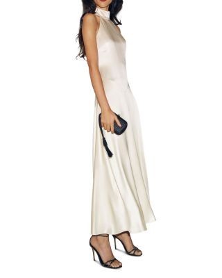 Reformation Katelyn Silk Halter Dress