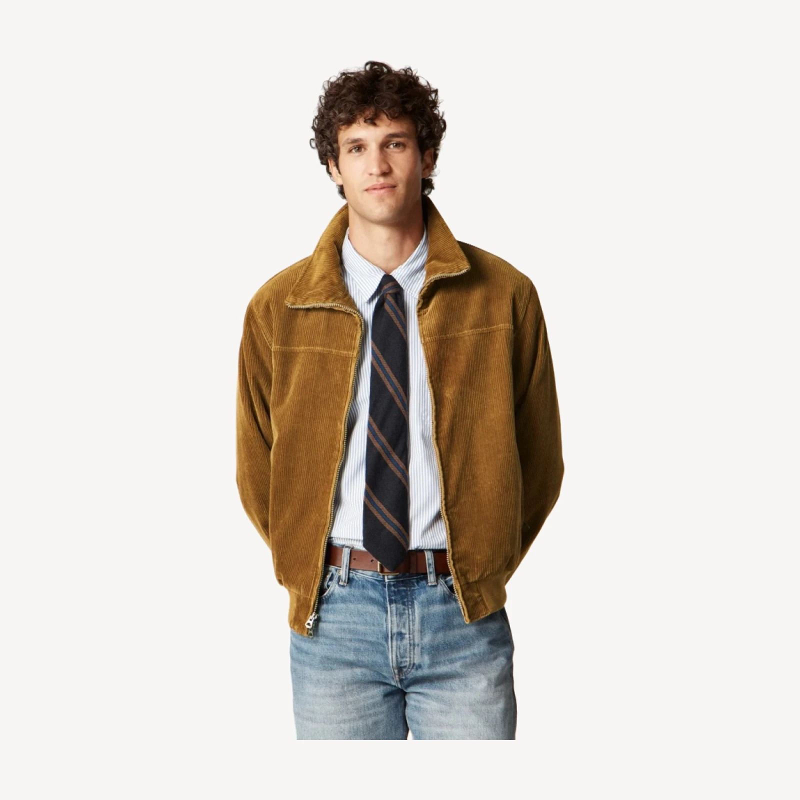 Corduroy jacket with wool-blend lining