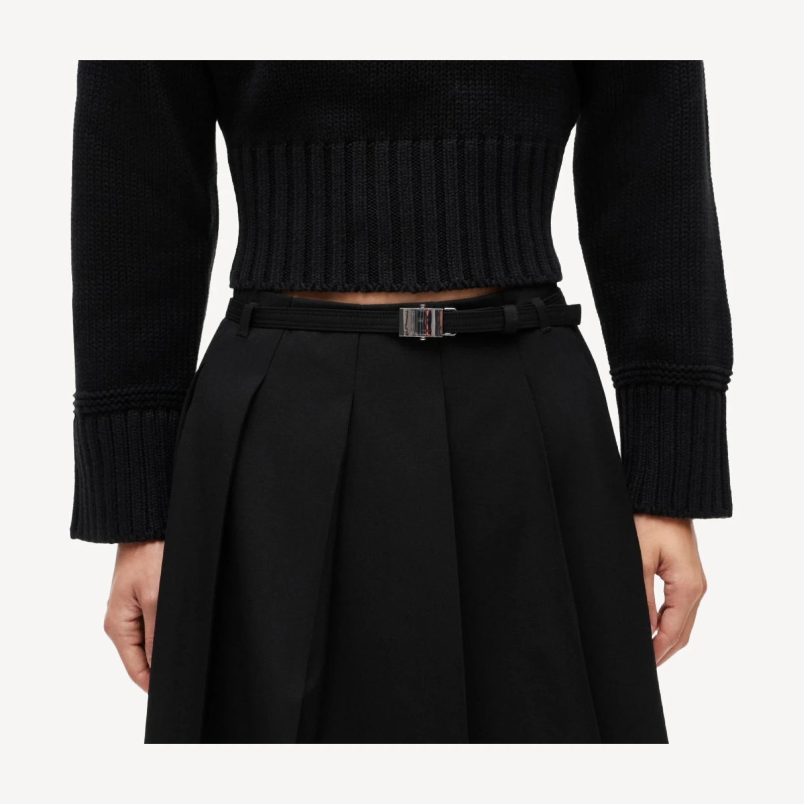 Pleated prep skirt in Gramercy suiting