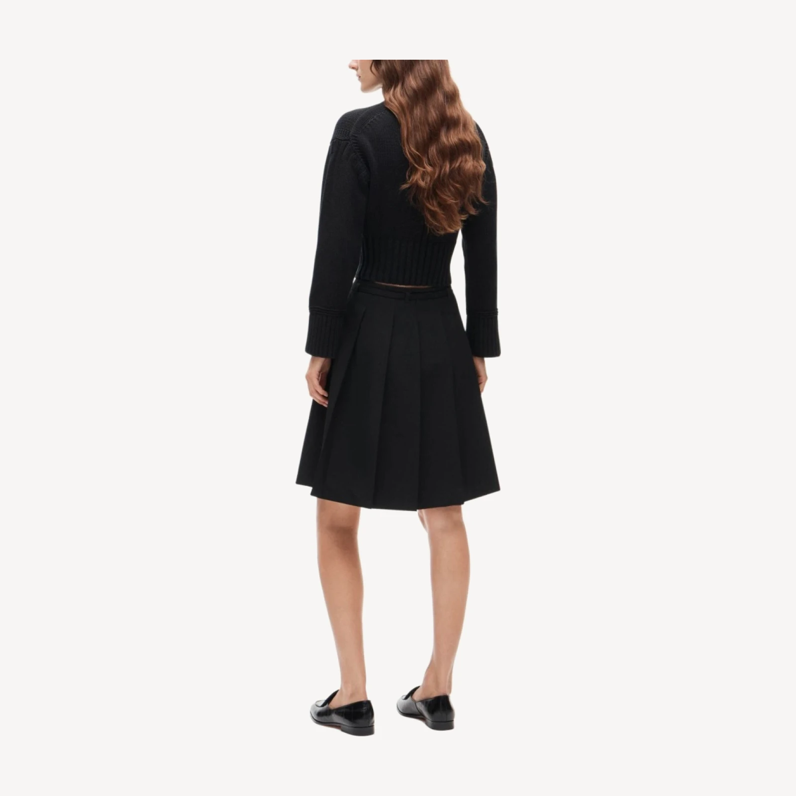 Pleated prep skirt in Gramercy suiting