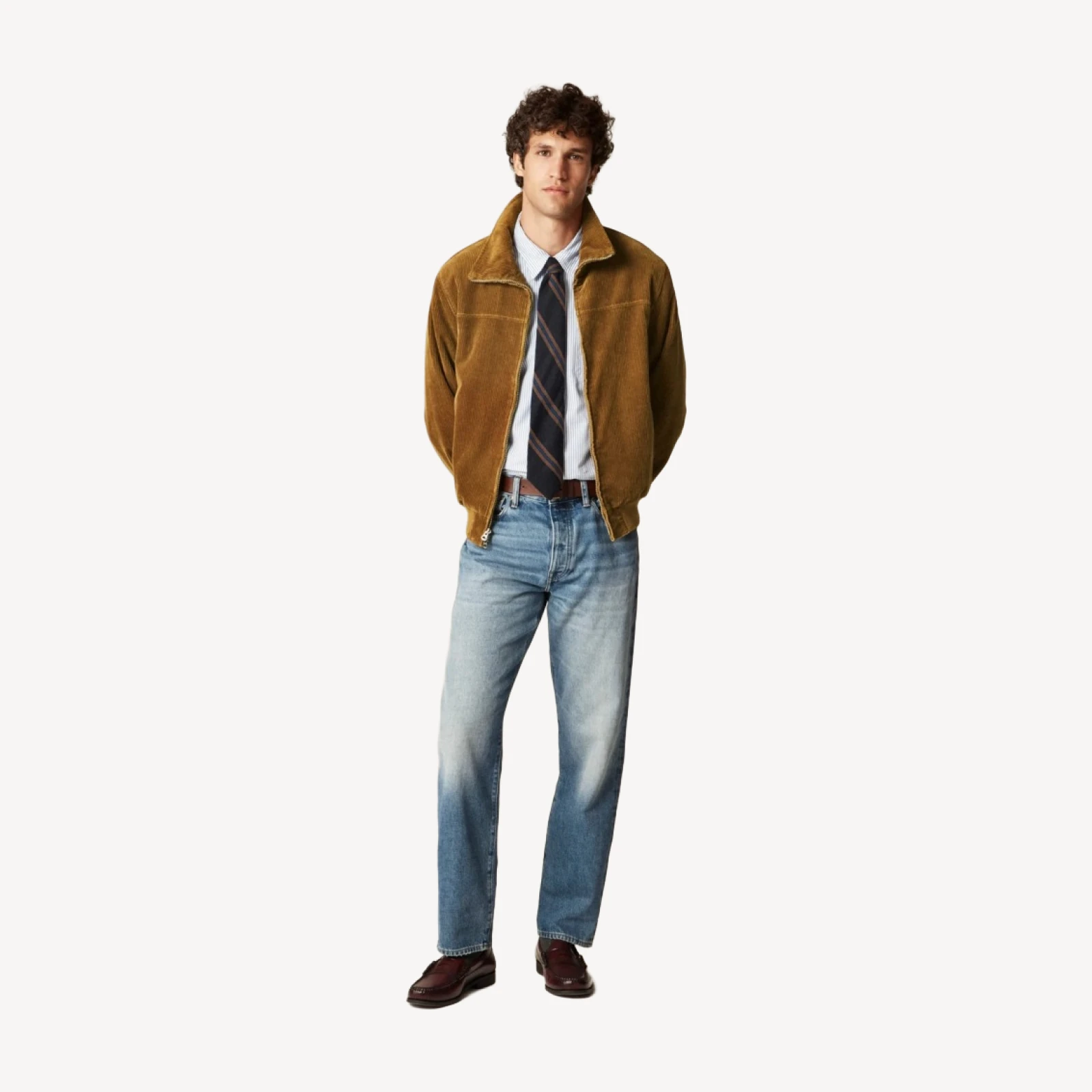 Corduroy jacket with wool-blend lining