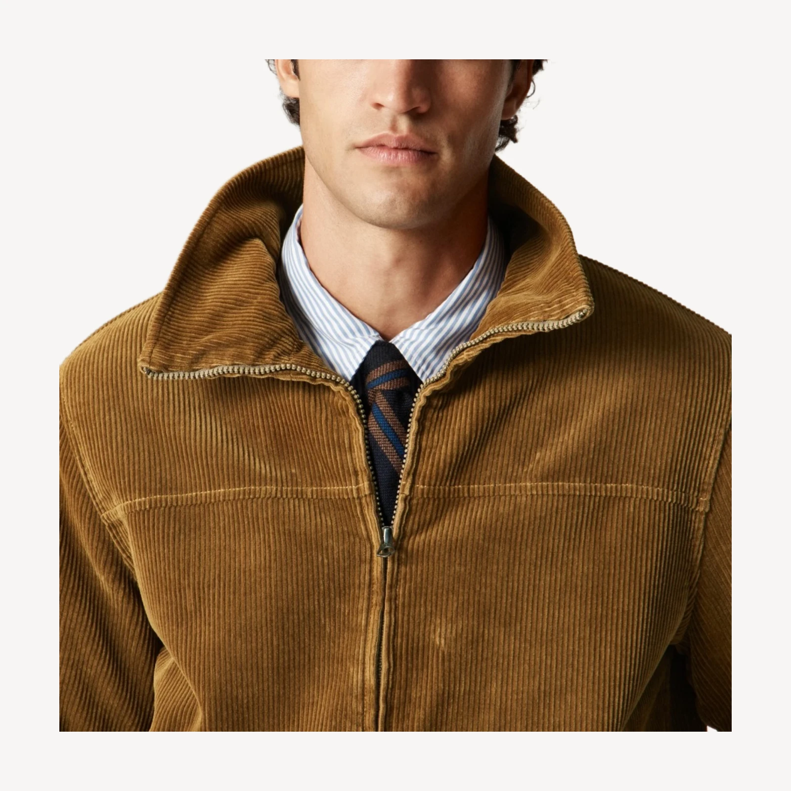 Corduroy jacket with wool-blend lining