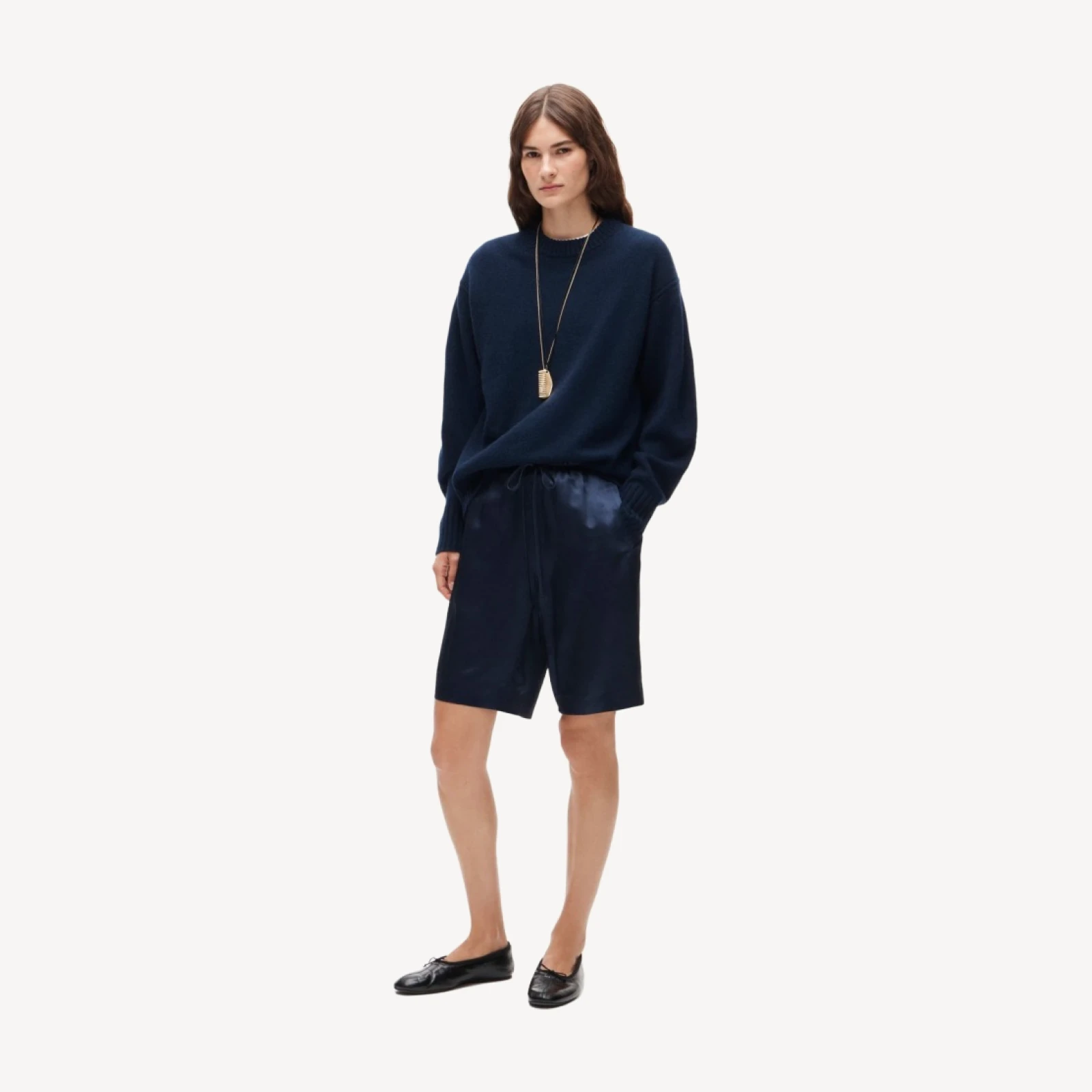 Cosmo bermuda short in viscose charmeuse