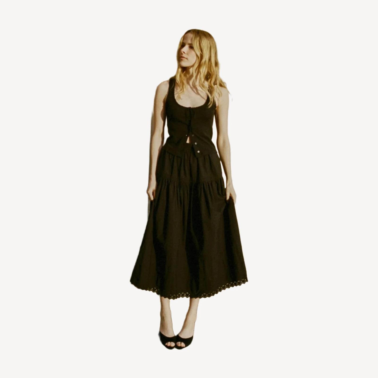 LOIS TANK -- BLACK QUELLE JOLIE POINTELLE